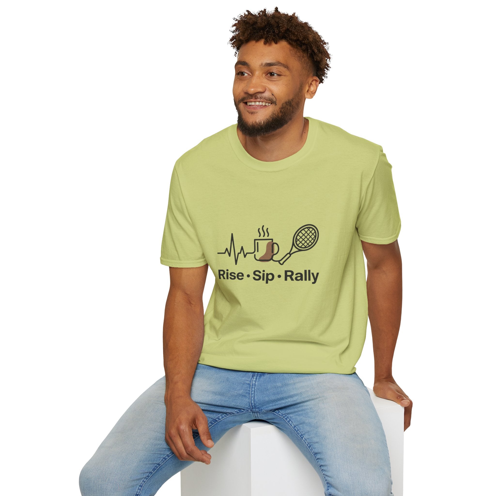 Tennis T-Shirt — Rise · Sip · Rally Coffee & Tennis