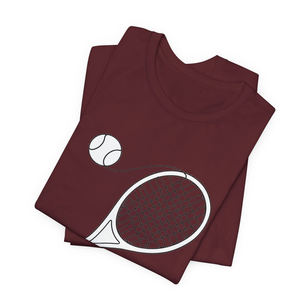 Tennis Racket & Ball Graphic Tee – Minimal Sports T‑Shirt for Players & Fans