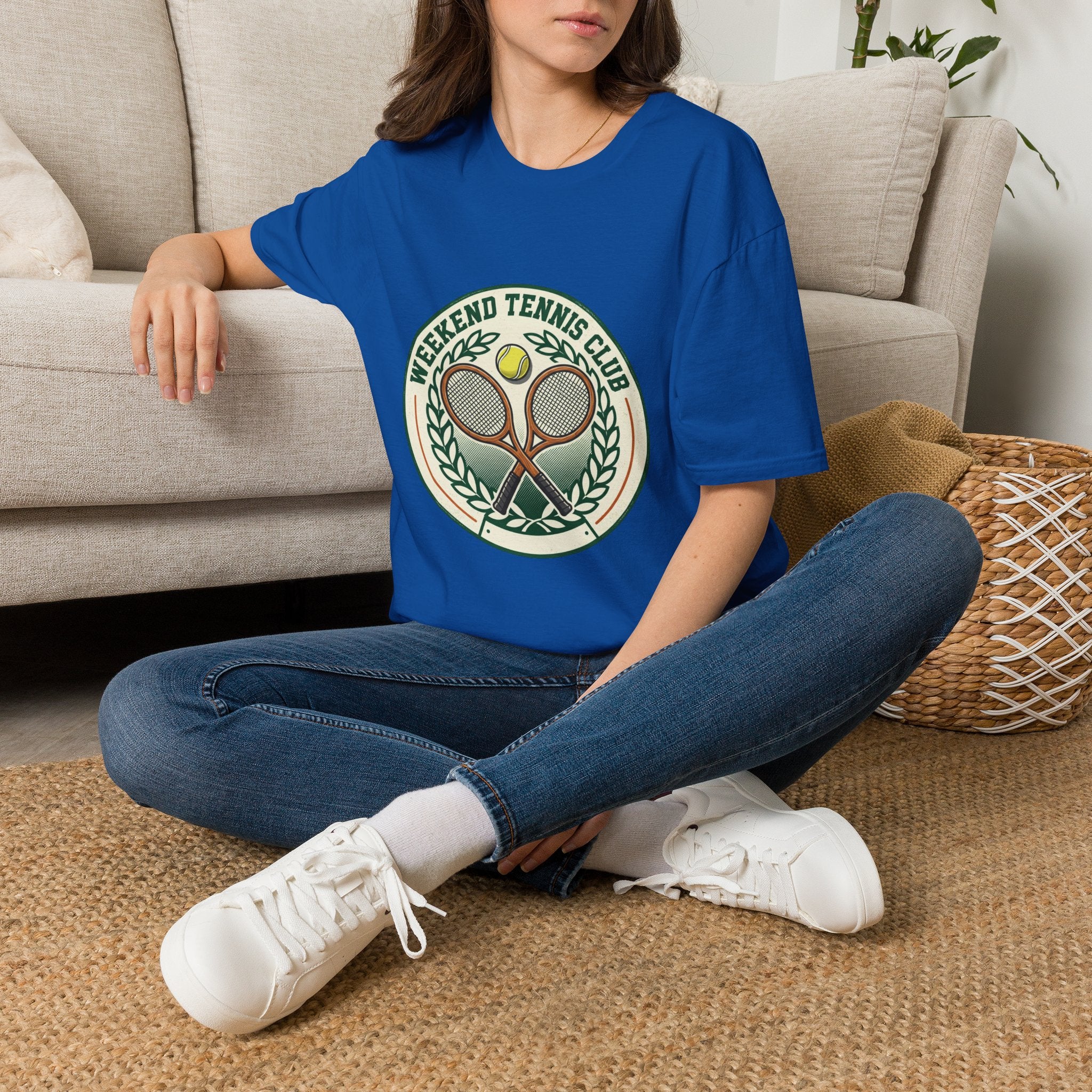 Weekend Tennis Club T-Shirt — Retro Tennis Racket & Ball Graphic