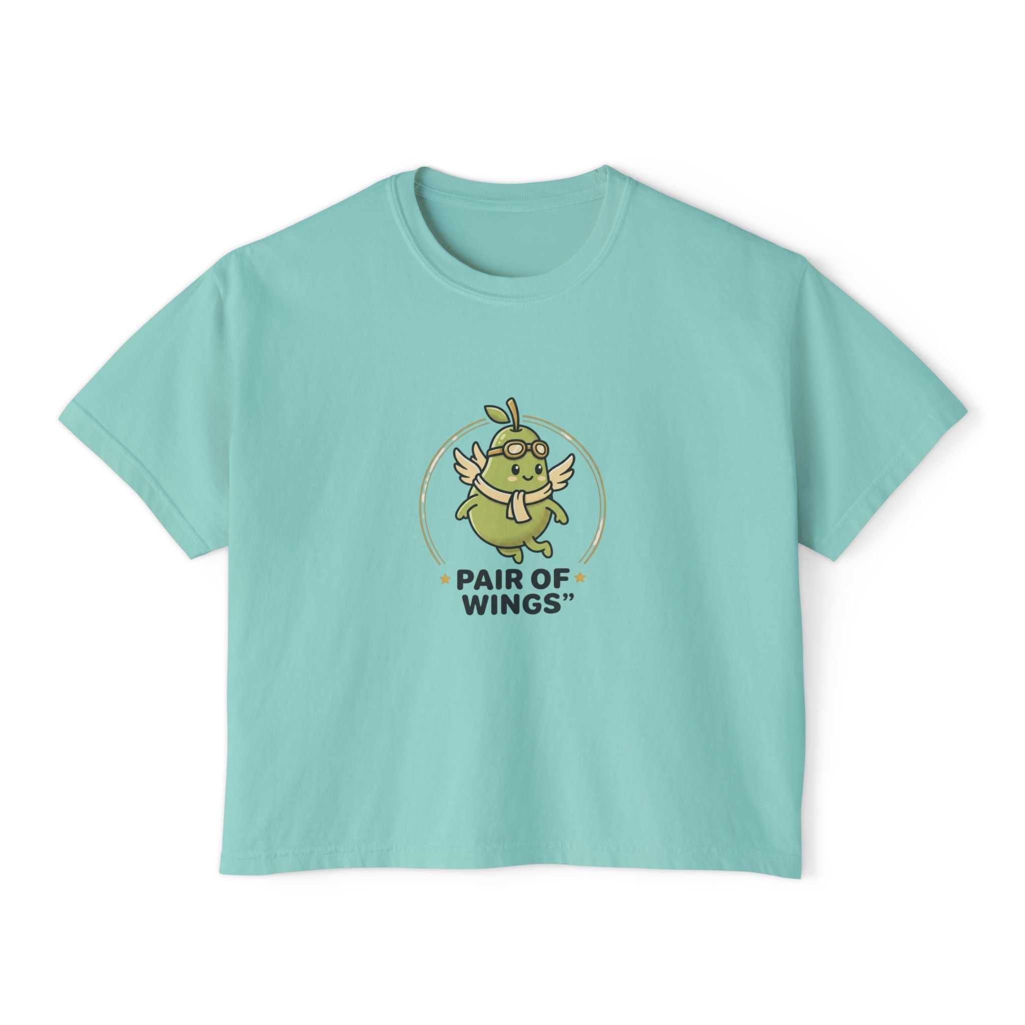 Pair of Wings Tee — Cute Winged Monster Graphic Women's Boxy T‑Shirt