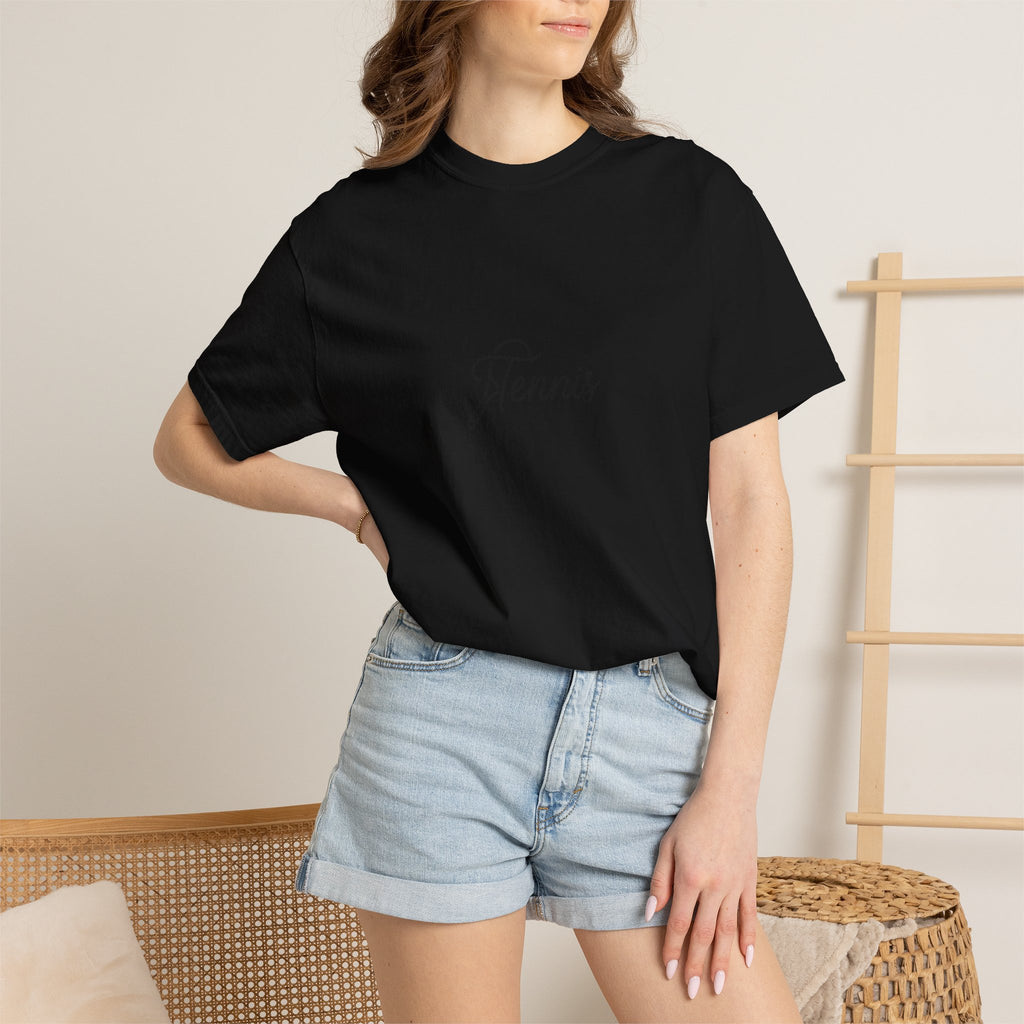 Tennis Script Tee — Minimalist Athletic Tennis T‑Shirt