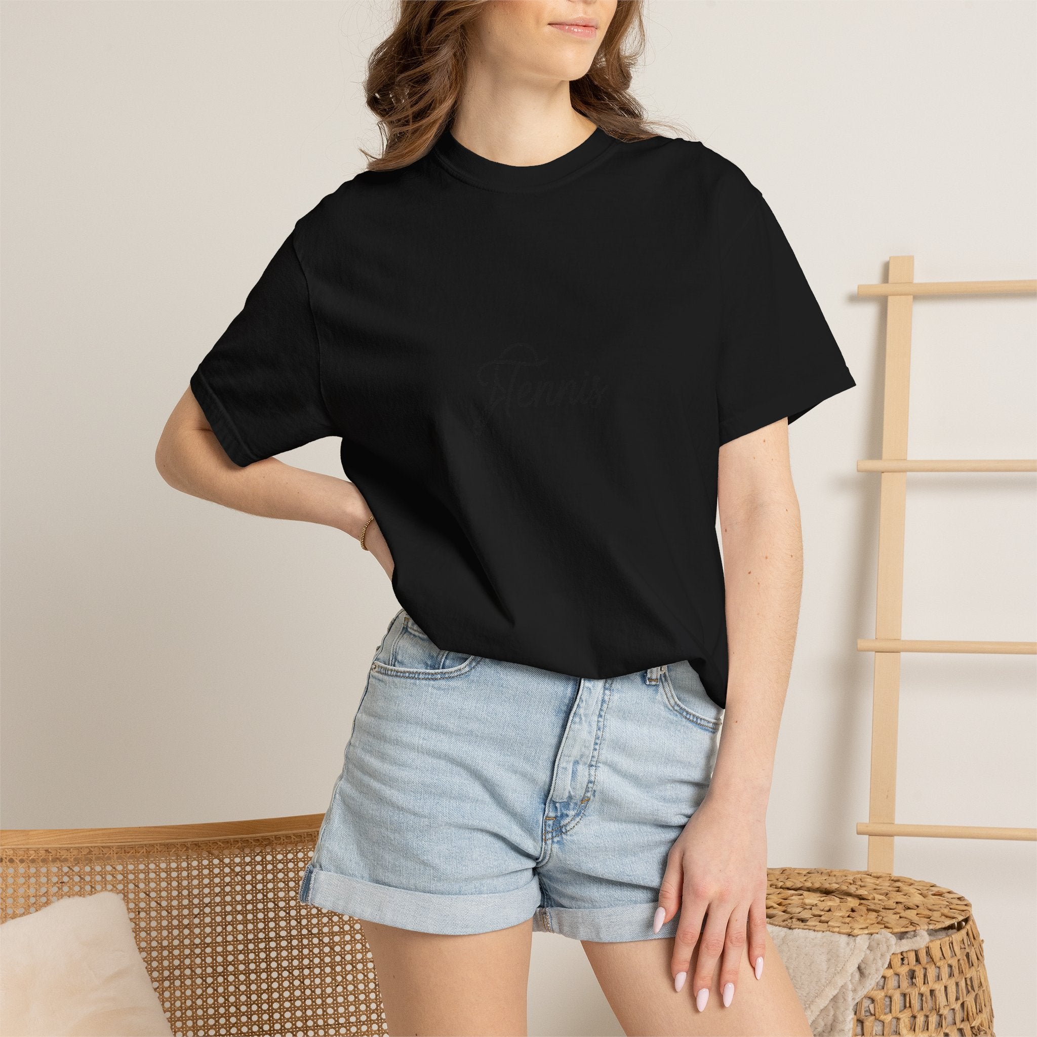 Tennis Script Tee — Minimalist Athletic Tennis T‑Shirt