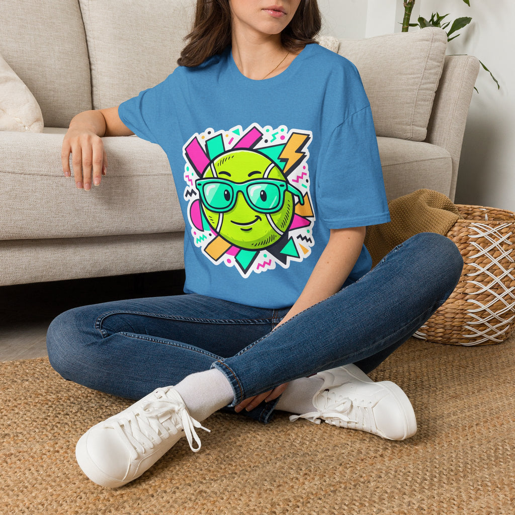 Retro Smiley Sunglasses T-Shirt — Neon Pop Graphic Tee