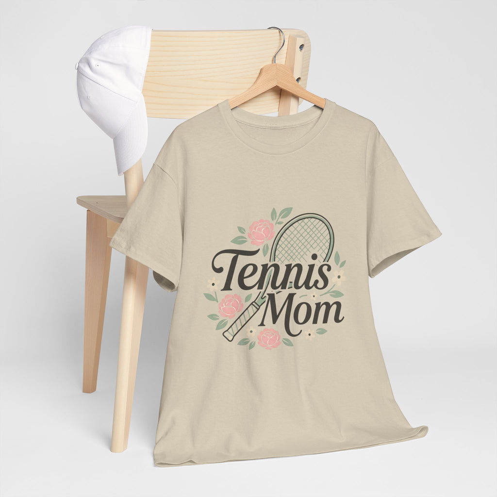 Tennis Mom T‑Shirt — Floral Tennis Racket Tee for Proud Sports Moms