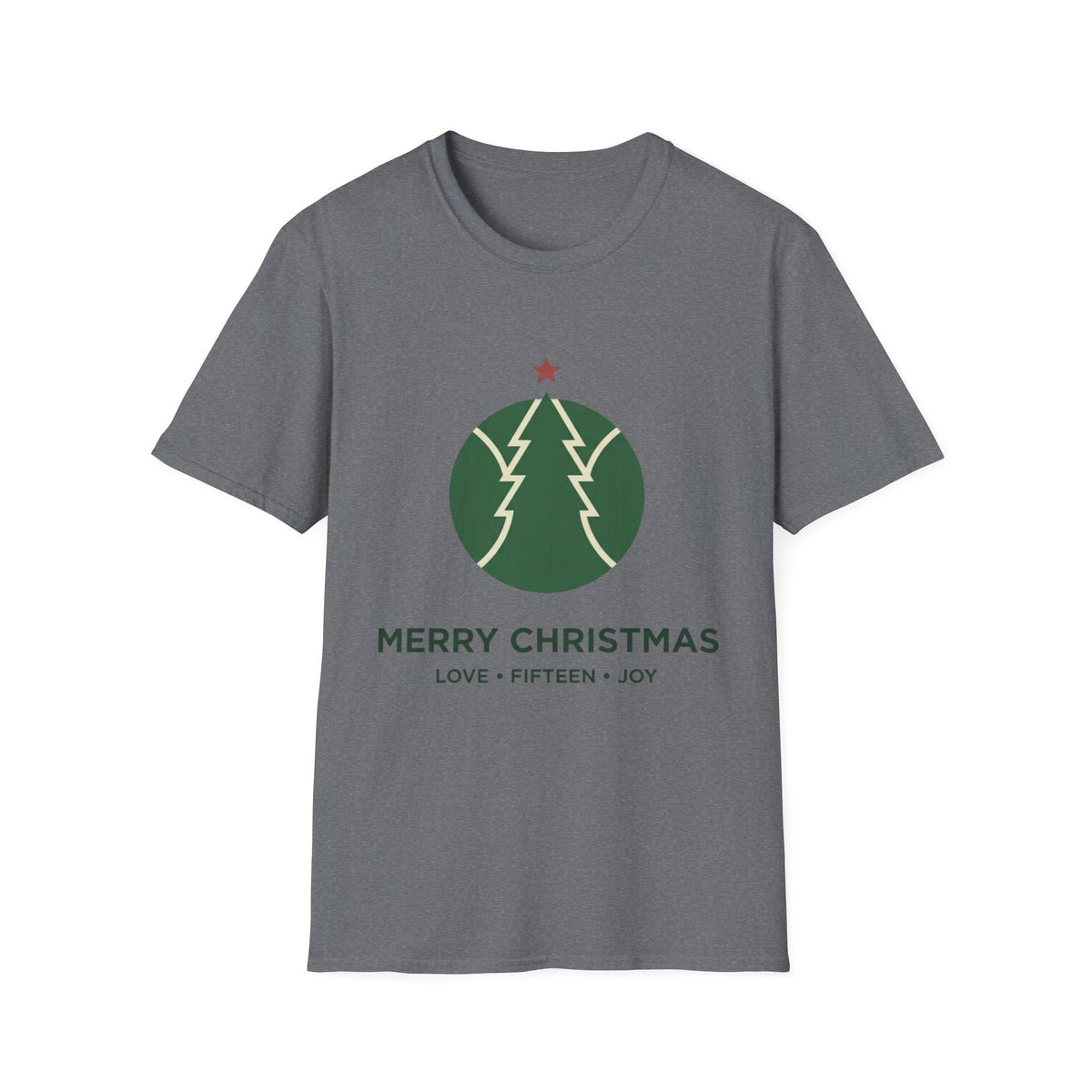 Christmas Tree Circle T-Shirt — "Merry Christmas" Holiday Tee