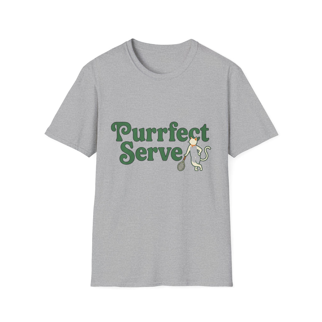 Purrfect Serve Cat Tennis T-Shirt