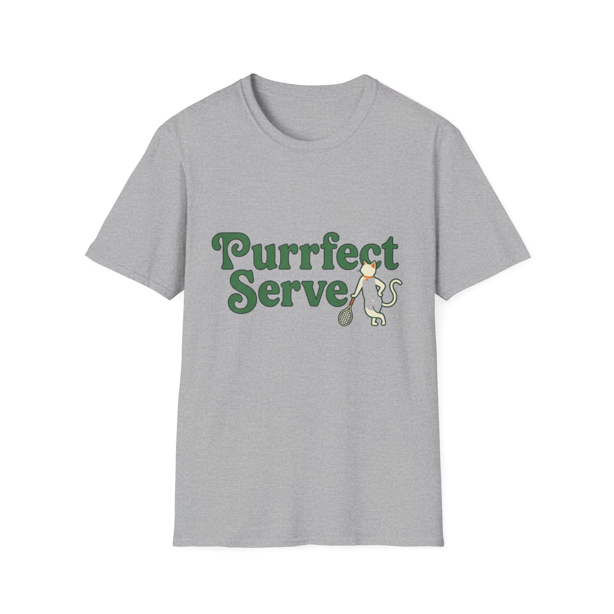 Purrfect Serve Cat Tennis T-Shirt
