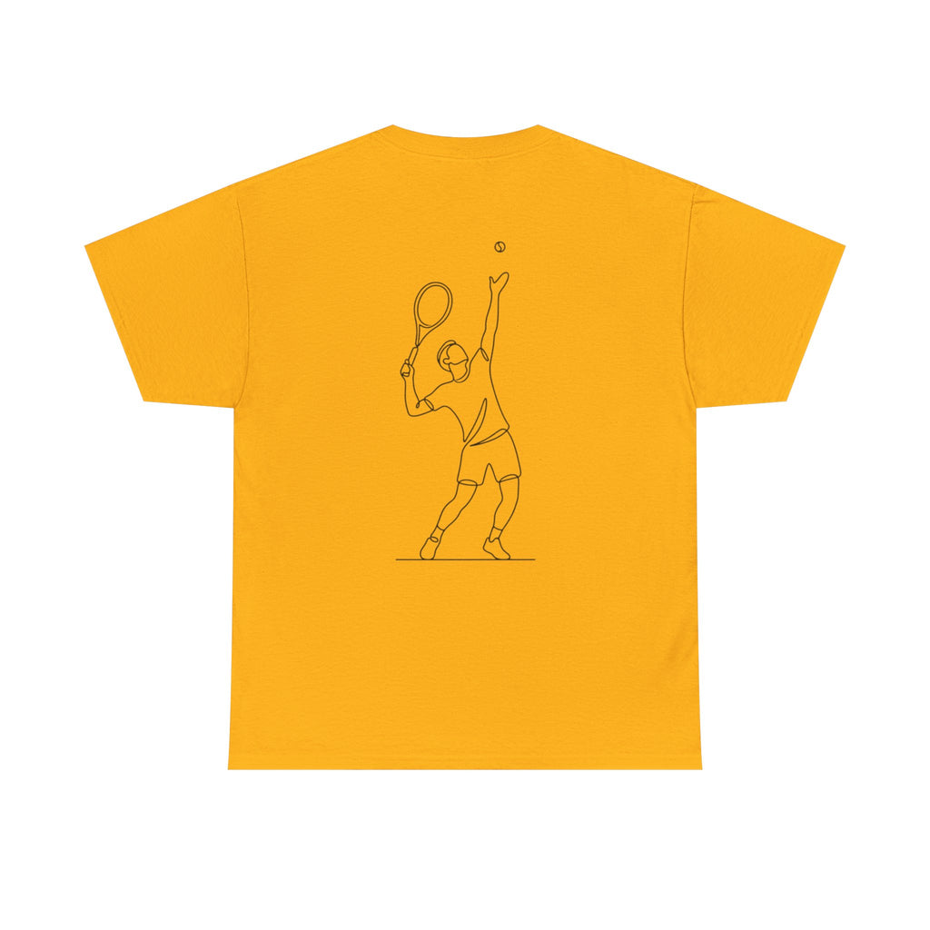 Tennis Serve Line Art Tee — Minimalist Tennis T-Shirt