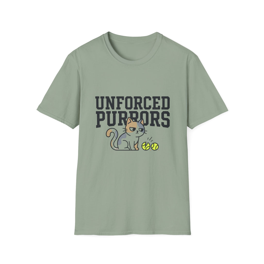 Unforced Purrs Cat T-Shirt — Funny Tennis Cat Graphic Tee