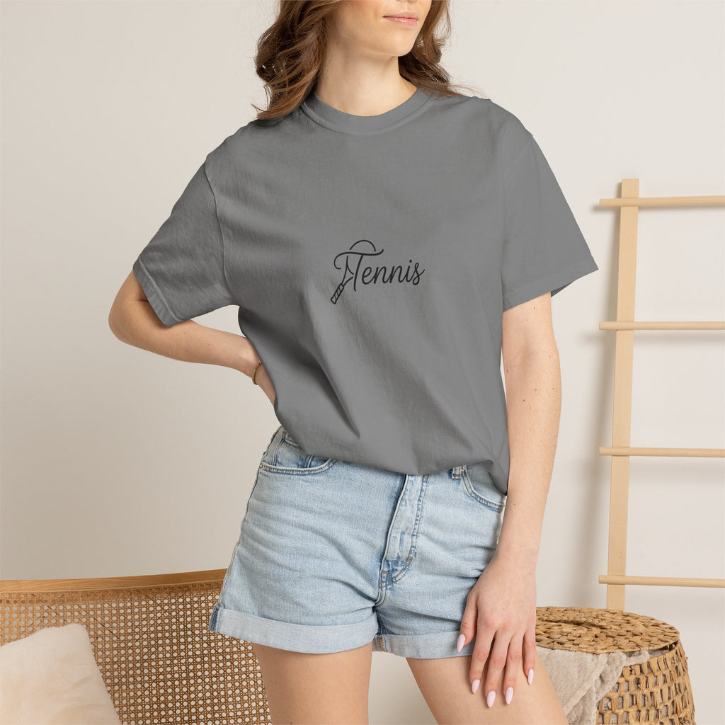 Tennis Script Tee — Minimalist Athletic Tennis T‑Shirt