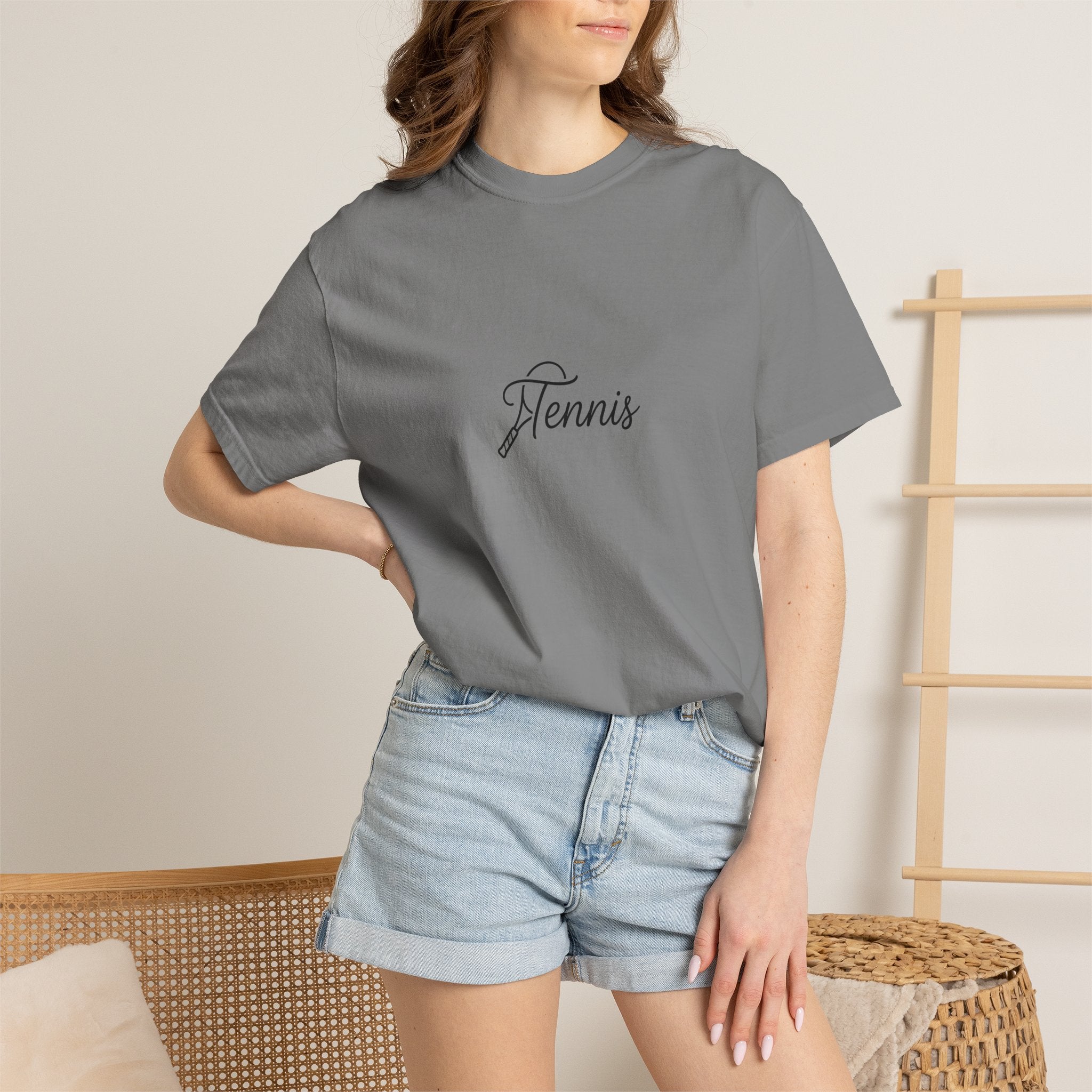Tennis Script Tee — Minimalist Athletic Tennis T‑Shirt