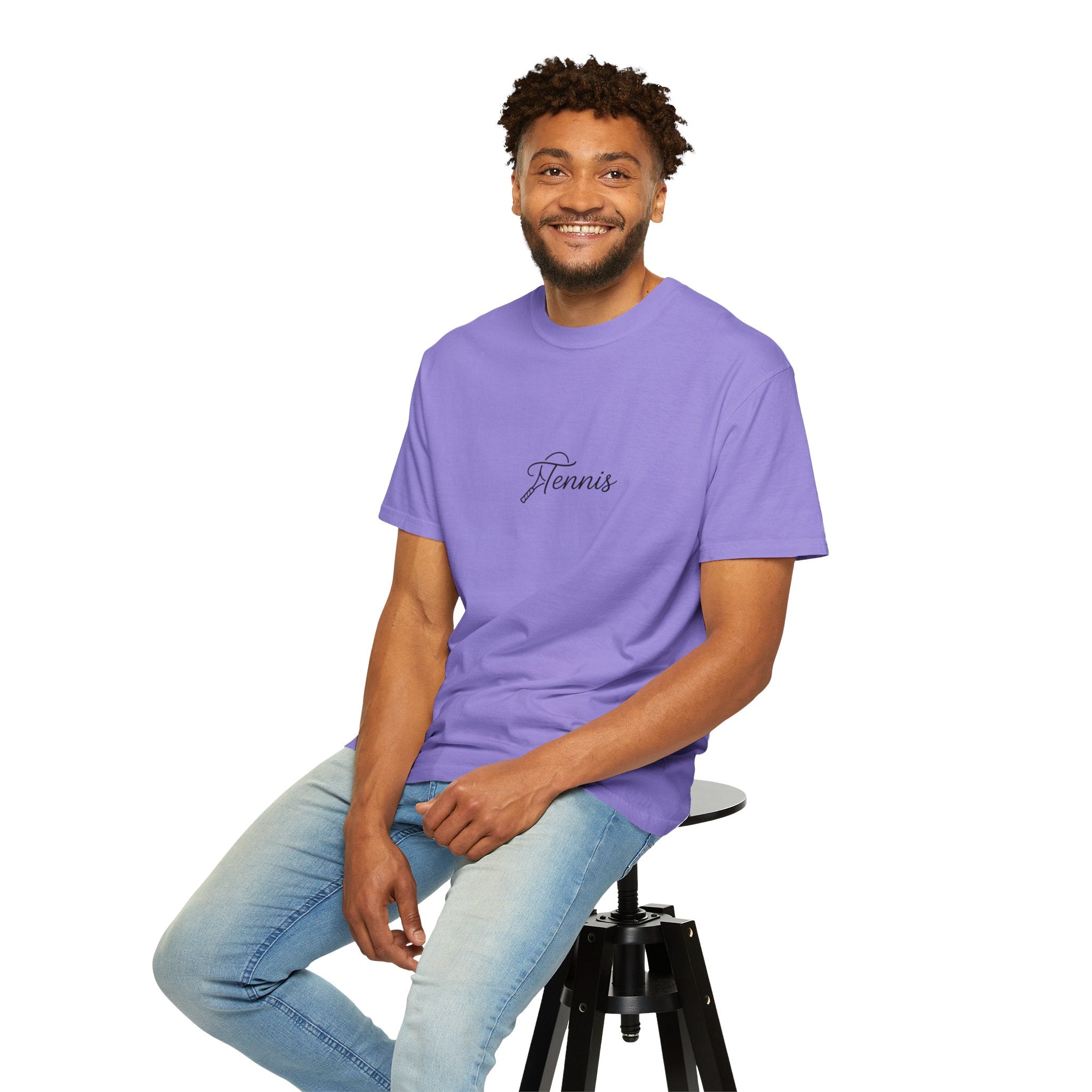 Tennis Script Tee — Minimalist Athletic Tennis T‑Shirt
