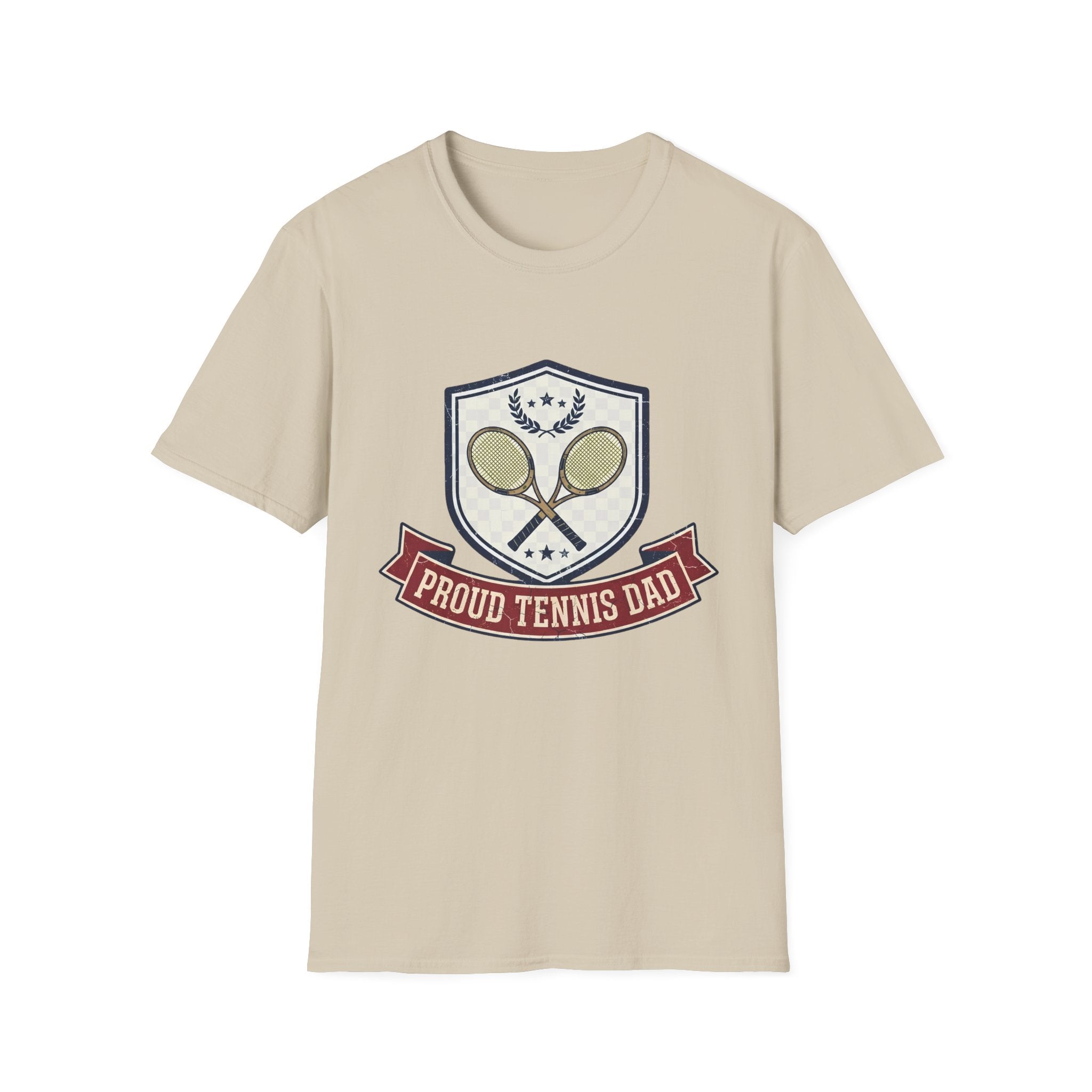 Proud Tennis Dad T-Shirt — Vintage Tennis Crest Tee