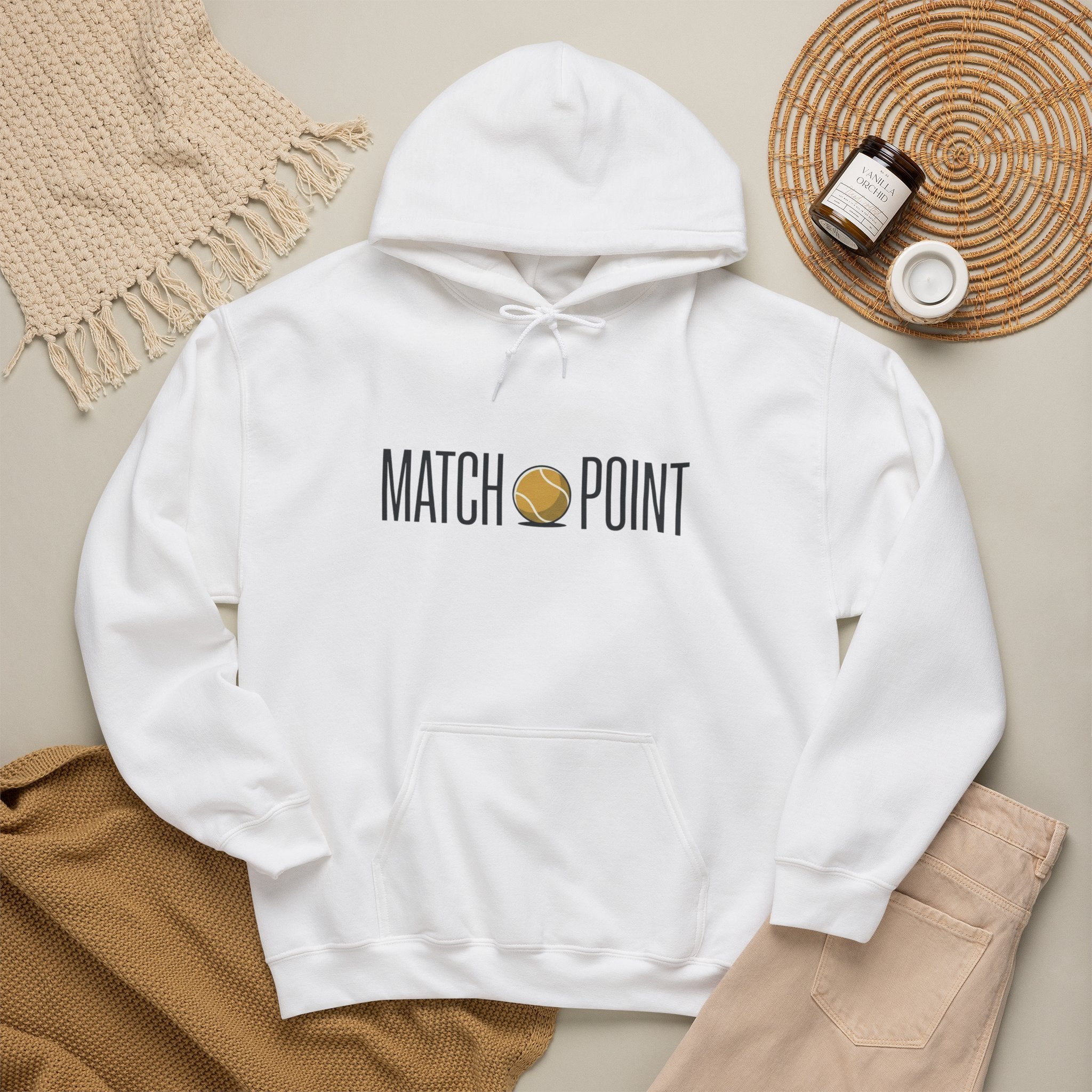 Match Point Tennis Hoodie — 'MATCH POINT' Graphic Pullover