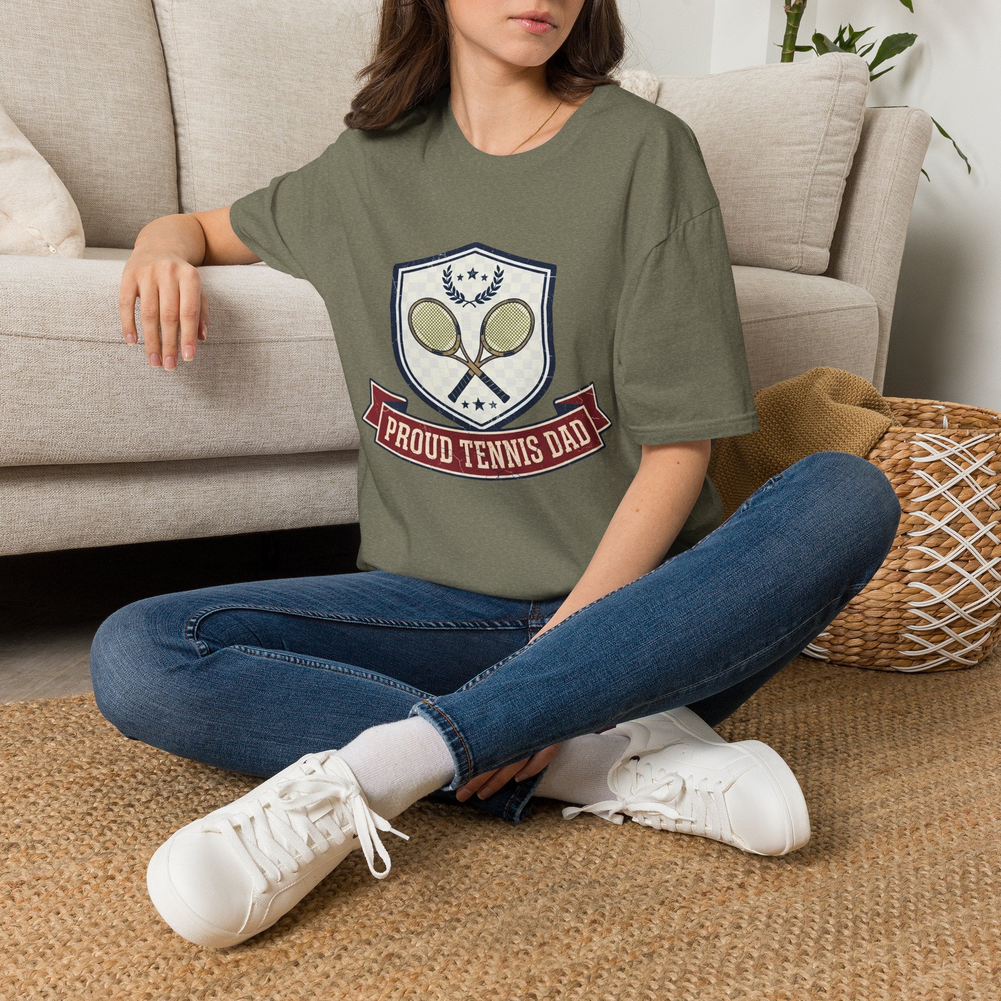 Proud Tennis Dad T-Shirt — Vintage Tennis Crest Tee