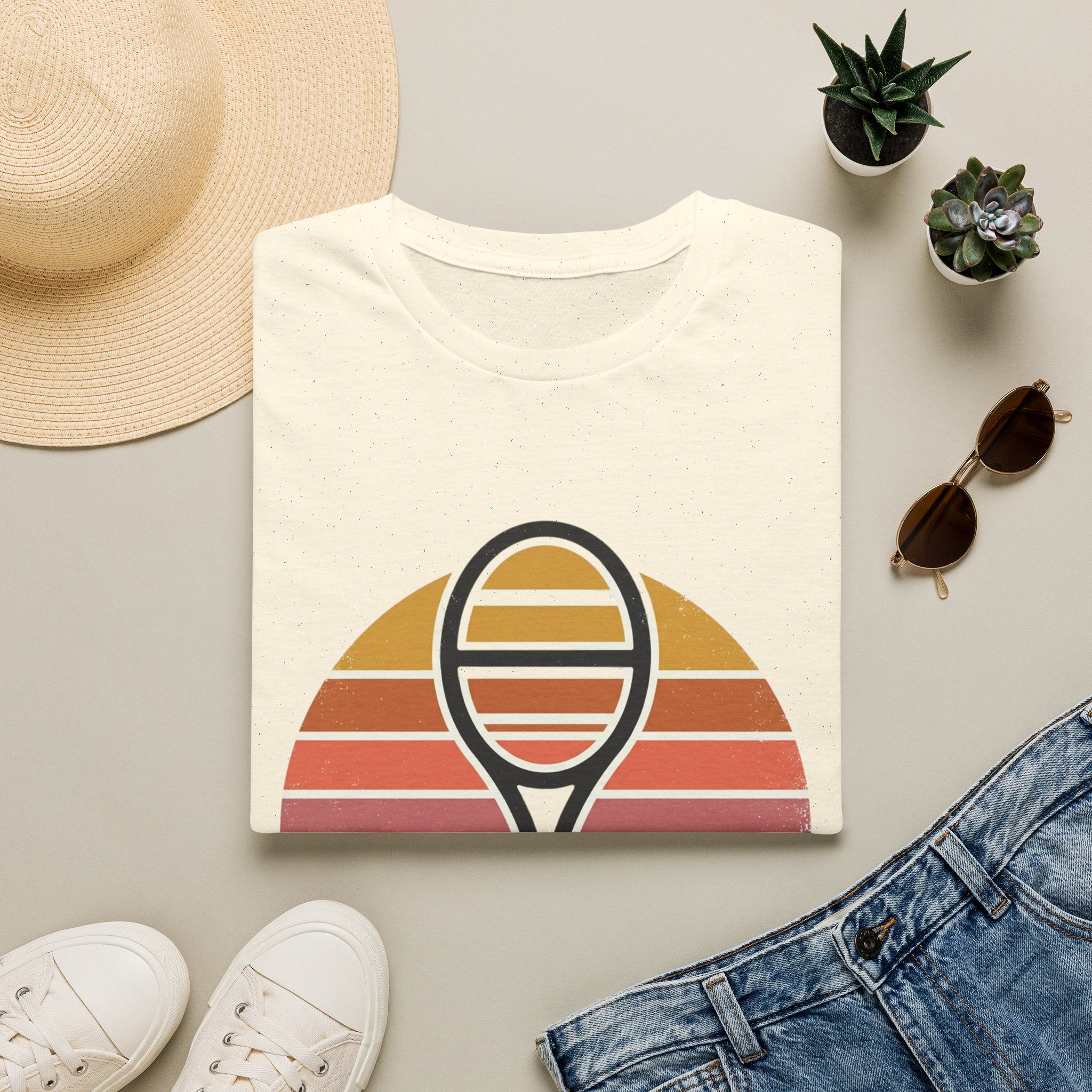 Tennis Racket Sunset T-Shirt