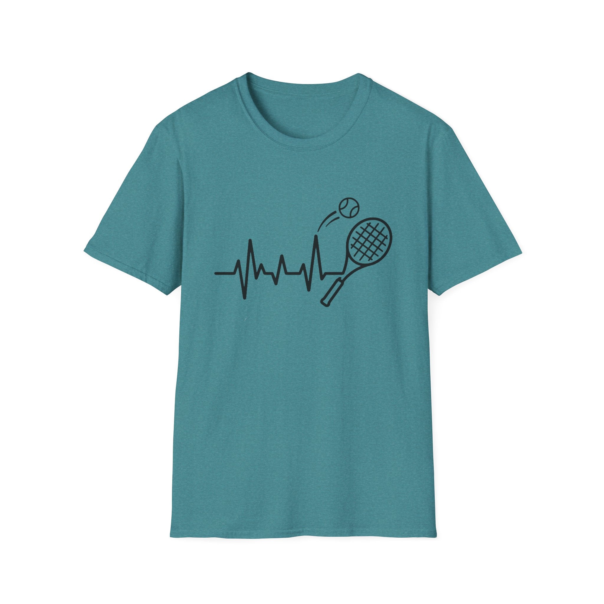 Tennis Heartbeat T-Shirt — Racket & Ball Graphic Tee for Players
