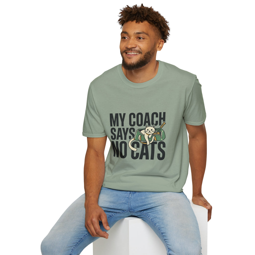 My Coach Says No Cats Funny Cat T-Shirt