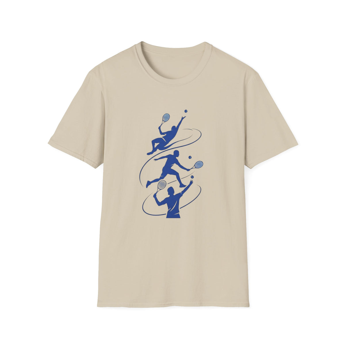 tennis Silhouette T-Shirt — Blue Players Action Design