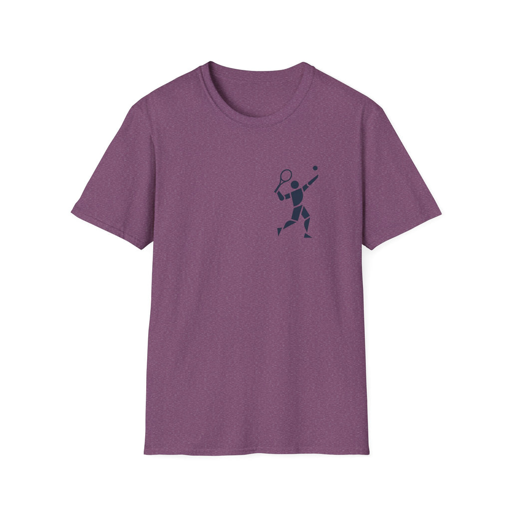 Tennis Player Minimalist T‑Shirt — Geometric Tennis Graphic Tee