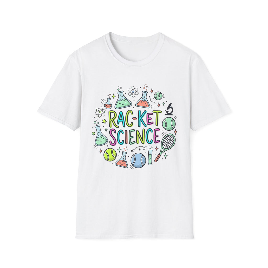 Racket Science T-Shirt — Cute Tennis & Science Graphic Tee