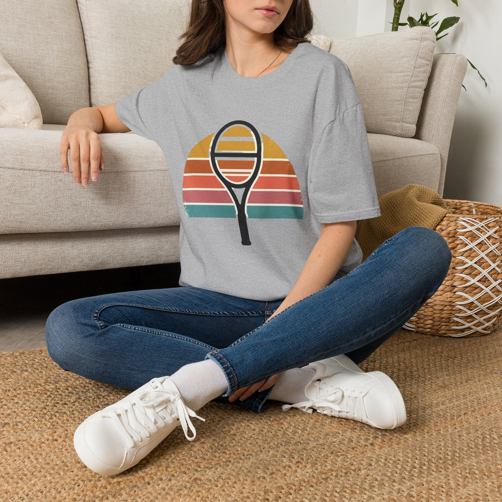 Tennis Racket Retro Sunset T-Shirt
