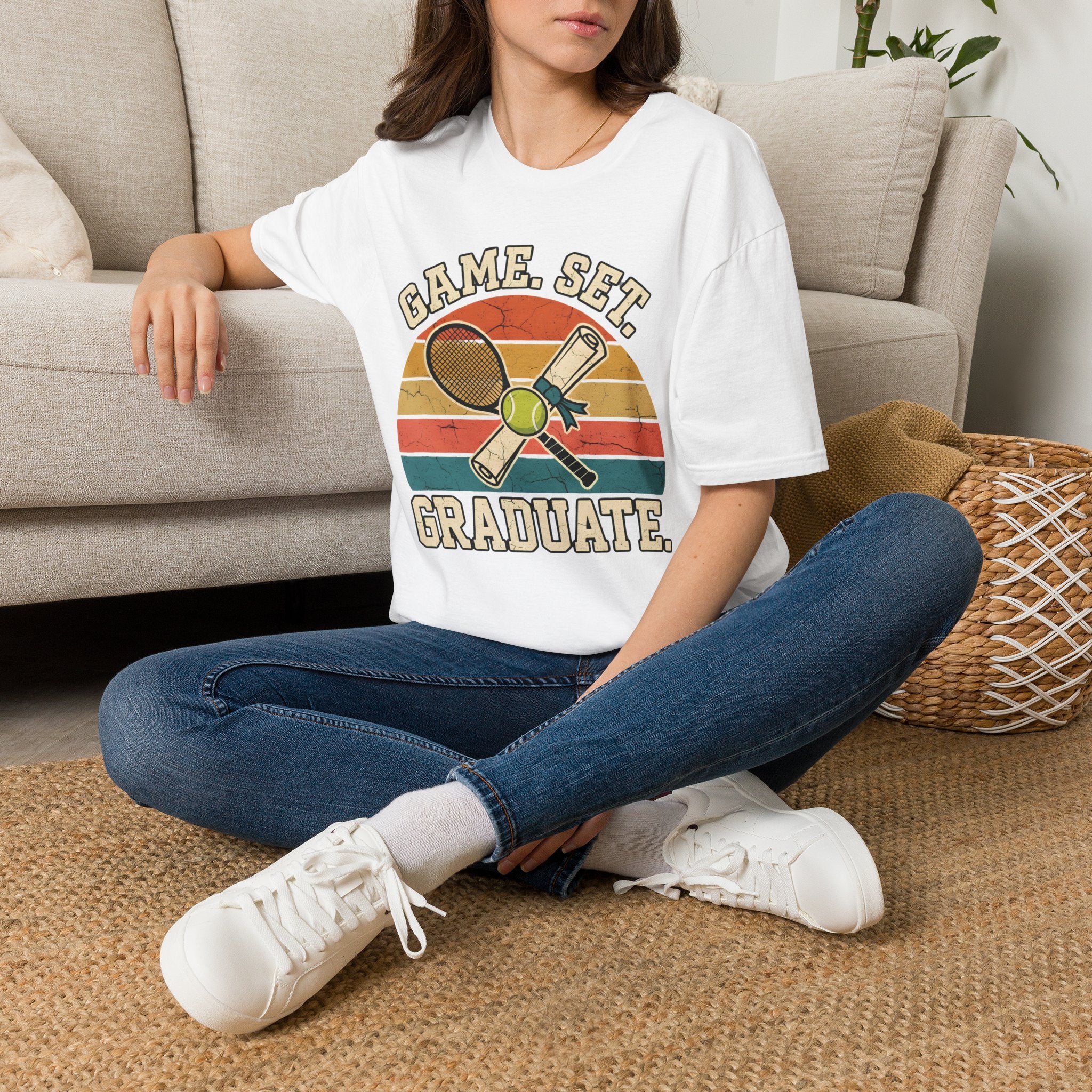 game set graduate Tennis T-shirt