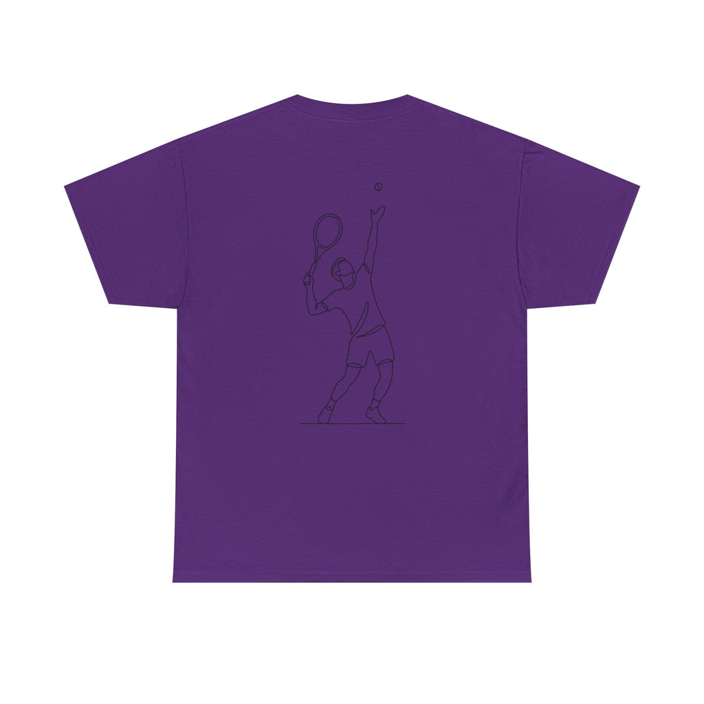 Tennis Serve Line Art Tee — Minimalist Tennis T-Shirt