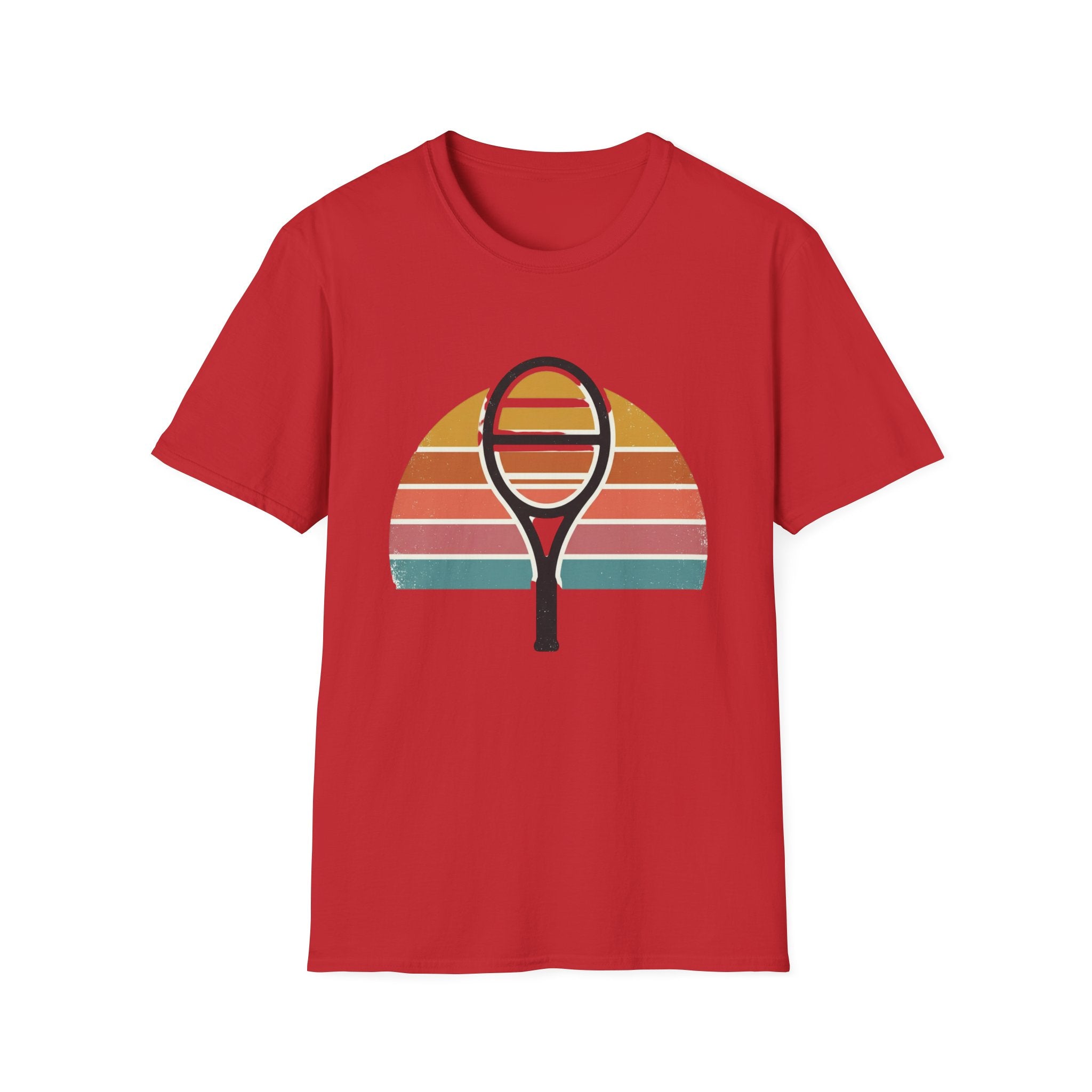 Tennis Racket Retro Sunset T-Shirt