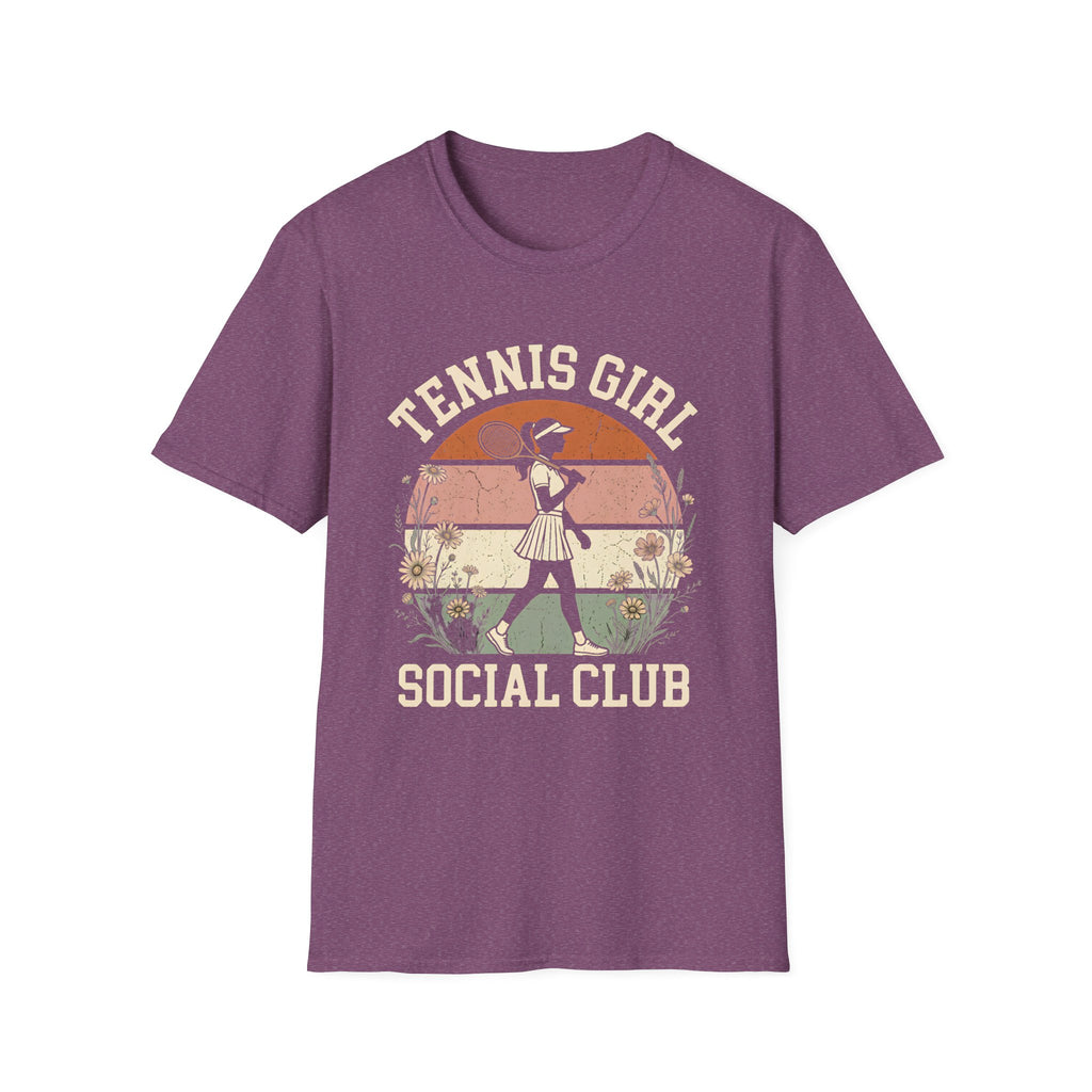 Retro Tennis Girl T-Shirt — Vintage Tennis Club Graphic Tee