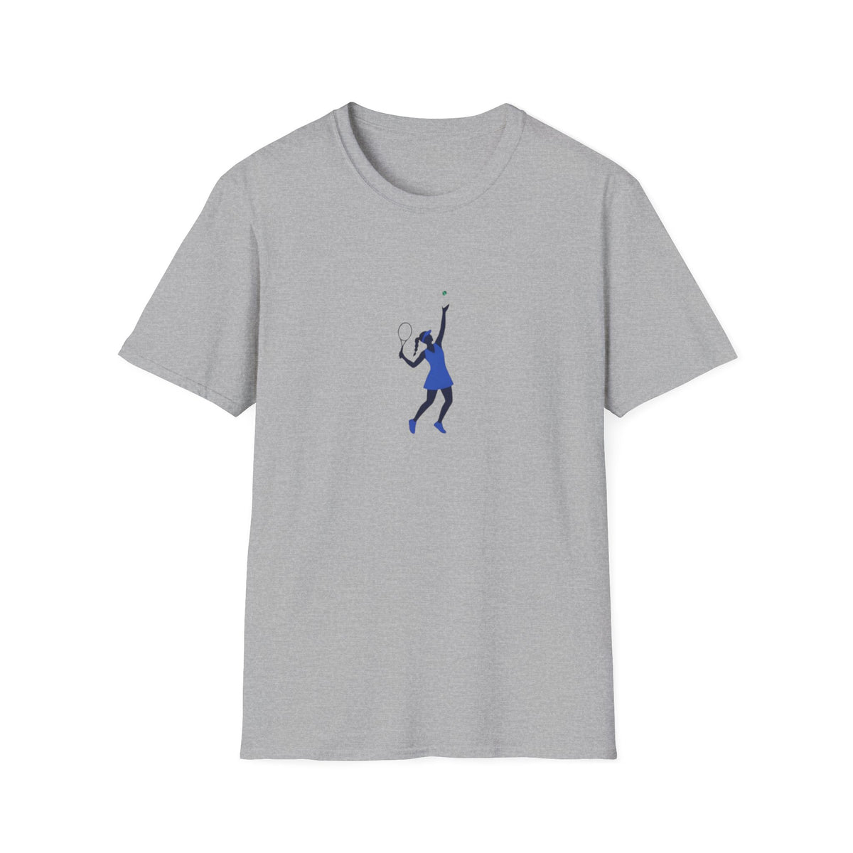 T-Shirt — Minimal Blue Tennis Player Graphic Tee