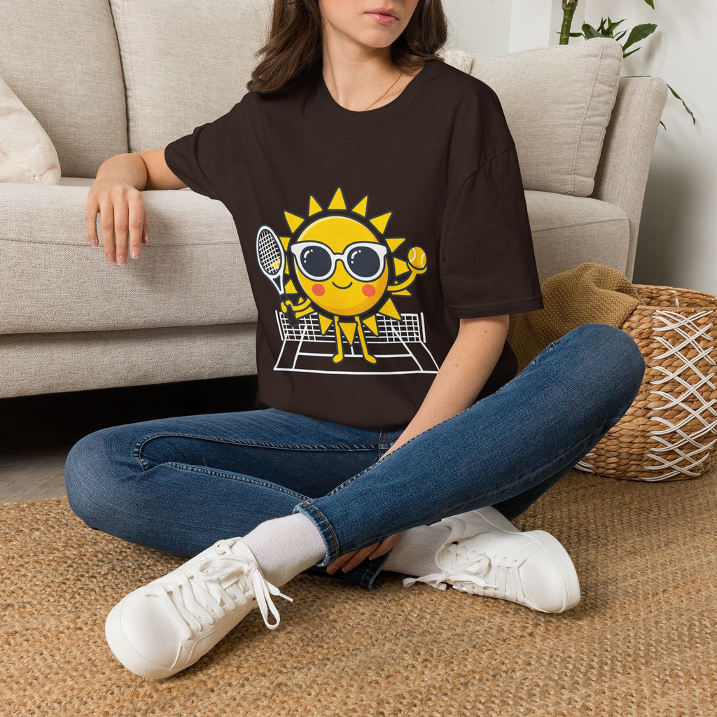 Sunshine Tennis Tee — Cute Sunglasses Sun Graphic T-Shirt