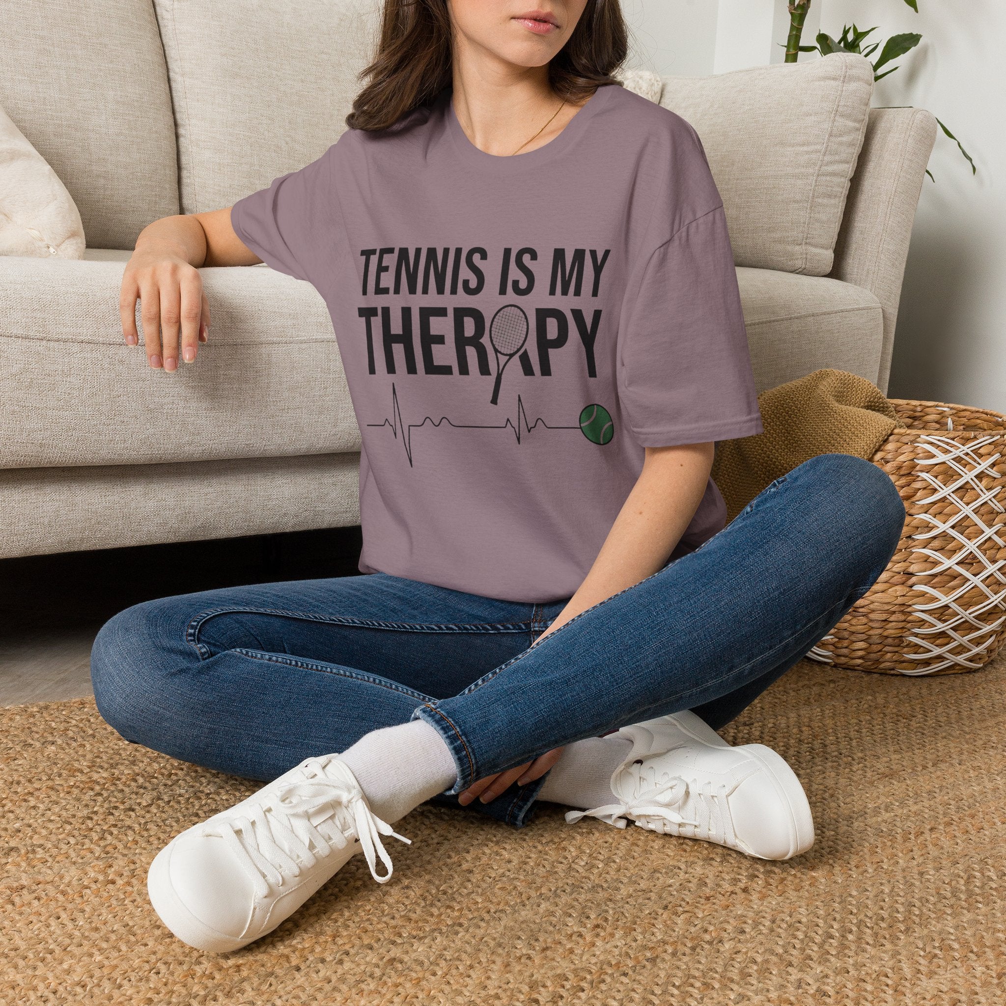 Tennis Is My Therapy T-Shirt — Funny Athletic Tennis Player Tee