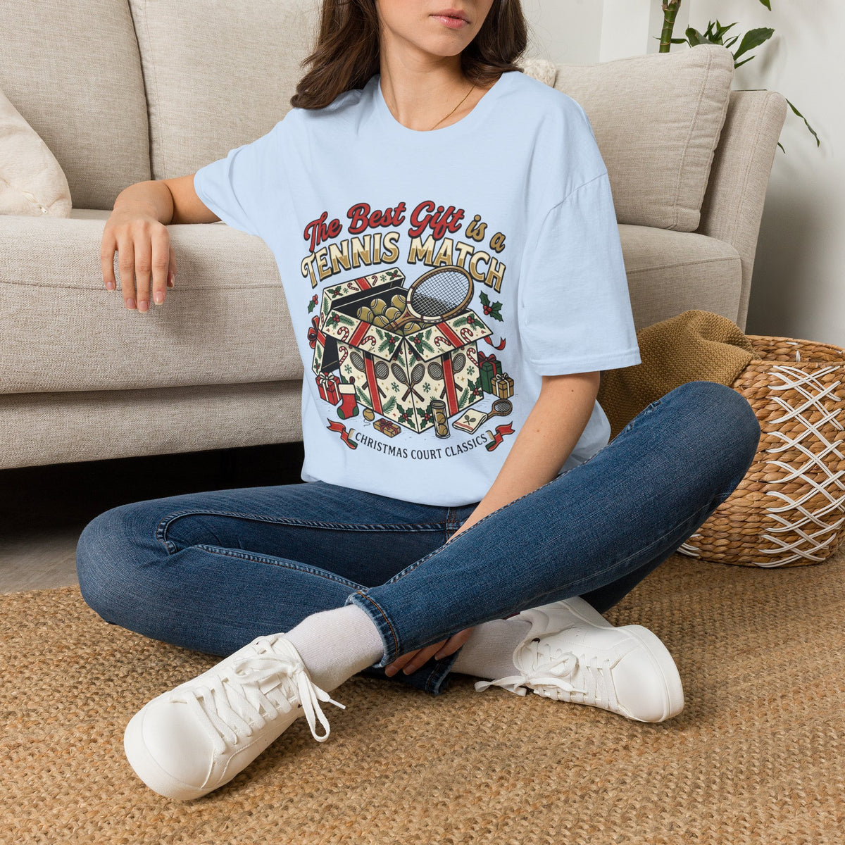 T-Shirt — “The Best Gift Is a Tennis Match” Vintage Tennis Graphic Tee