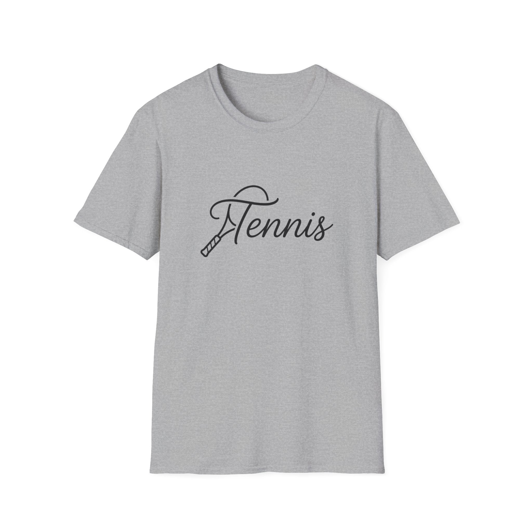Tennis Script T-Shirt — Elegant Racket Design