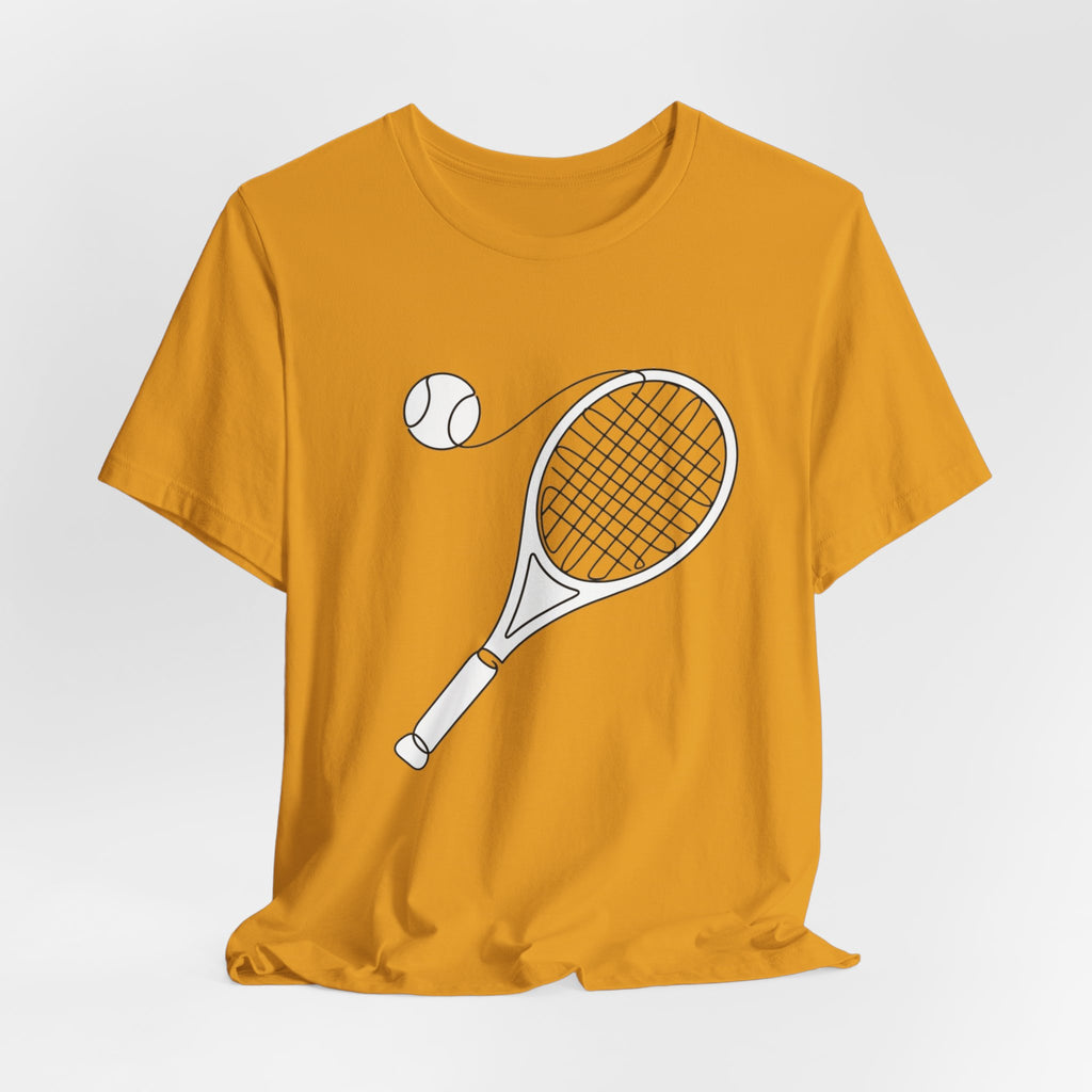 Tennis Racket & Ball Graphic Tee – Minimal Sports T‑Shirt for Players & Fans