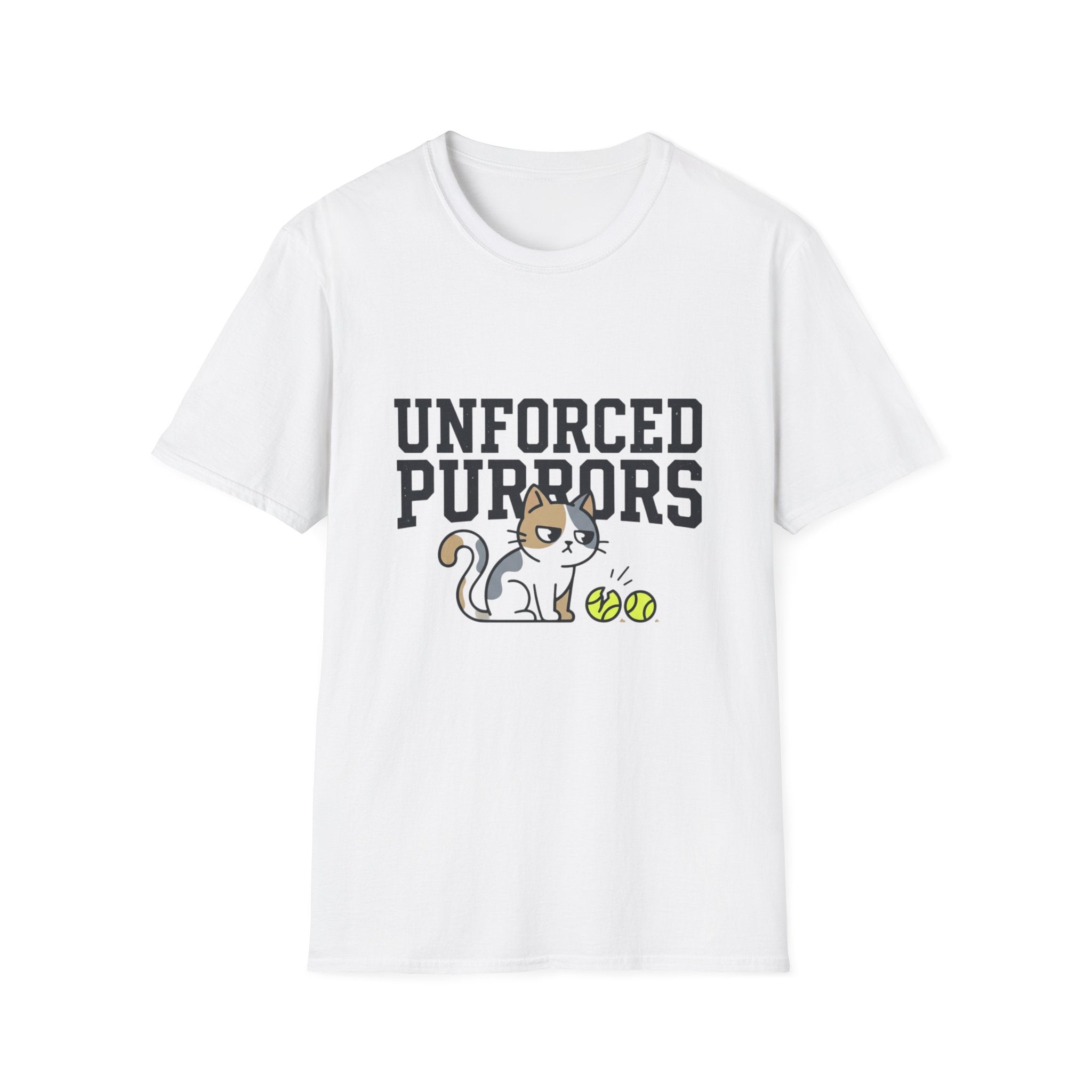 Unforced Purrs Cat T-Shirt — Funny Tennis Cat Graphic Tee