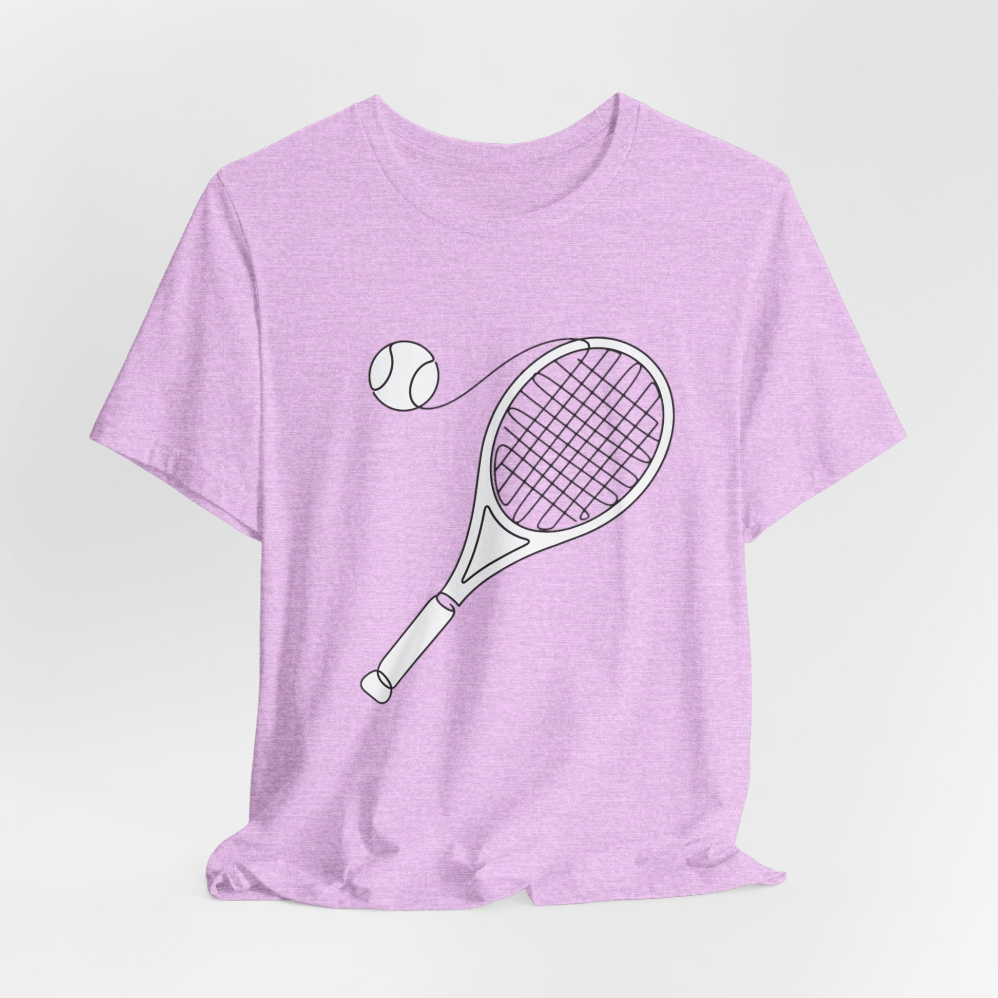 Tennis Racket & Ball Graphic Tee – Minimal Sports T‑Shirt for Players & Fans