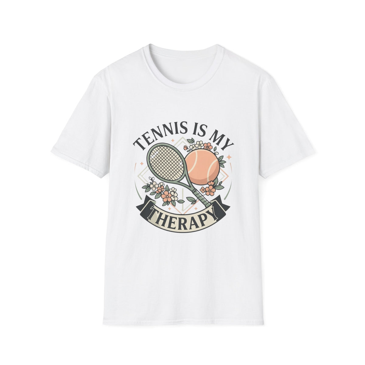 T-Shirt — "Tennis Is My Therapy" Graphic Tee