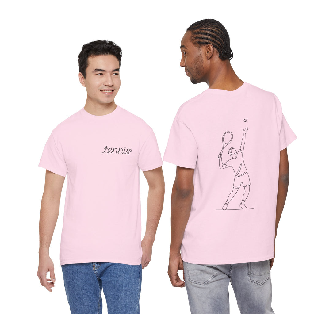 Tennis Serve Line Art Tee — Minimalist Tennis T-Shirt