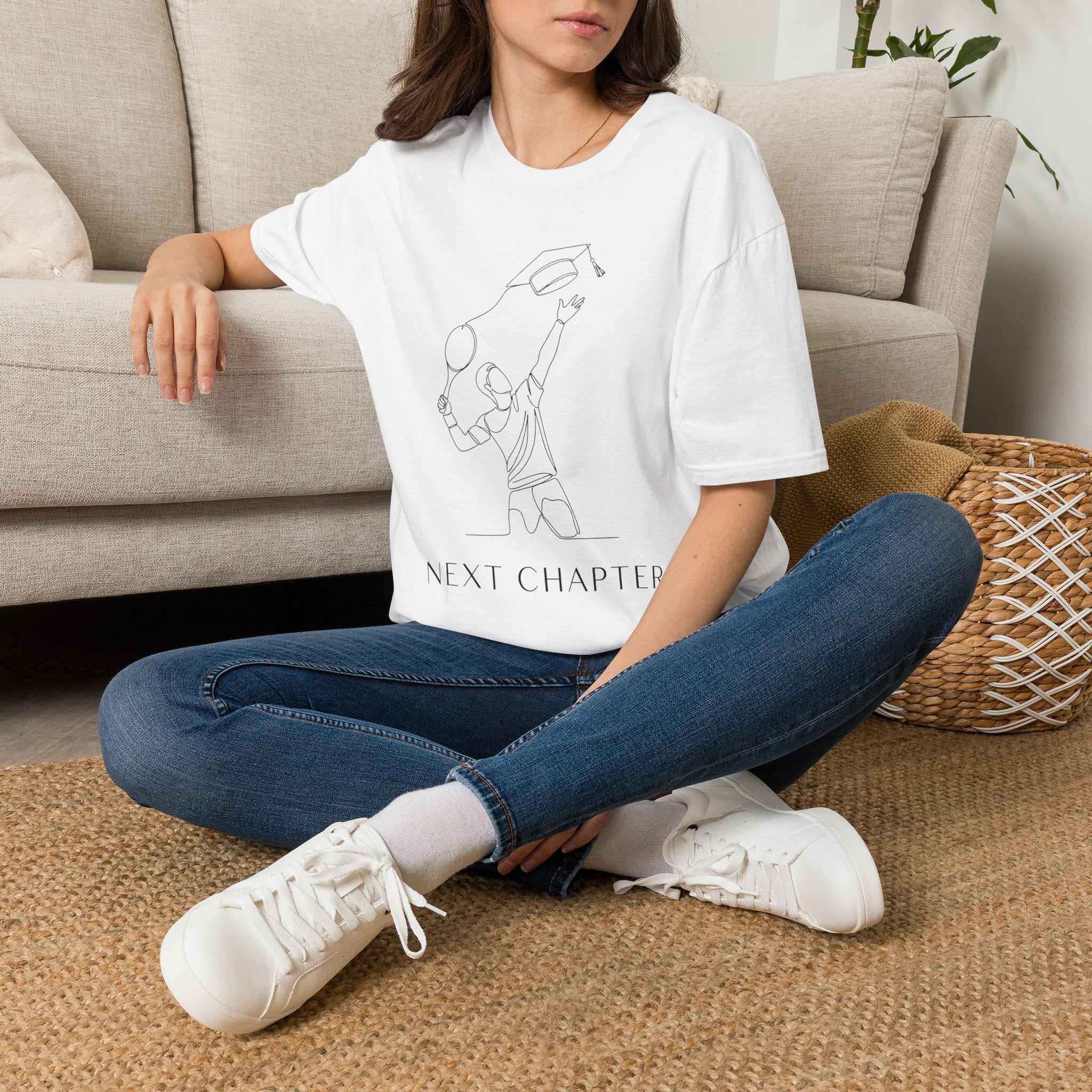 Graduation T-shirt — Minimal Line Art "Next Chapter"