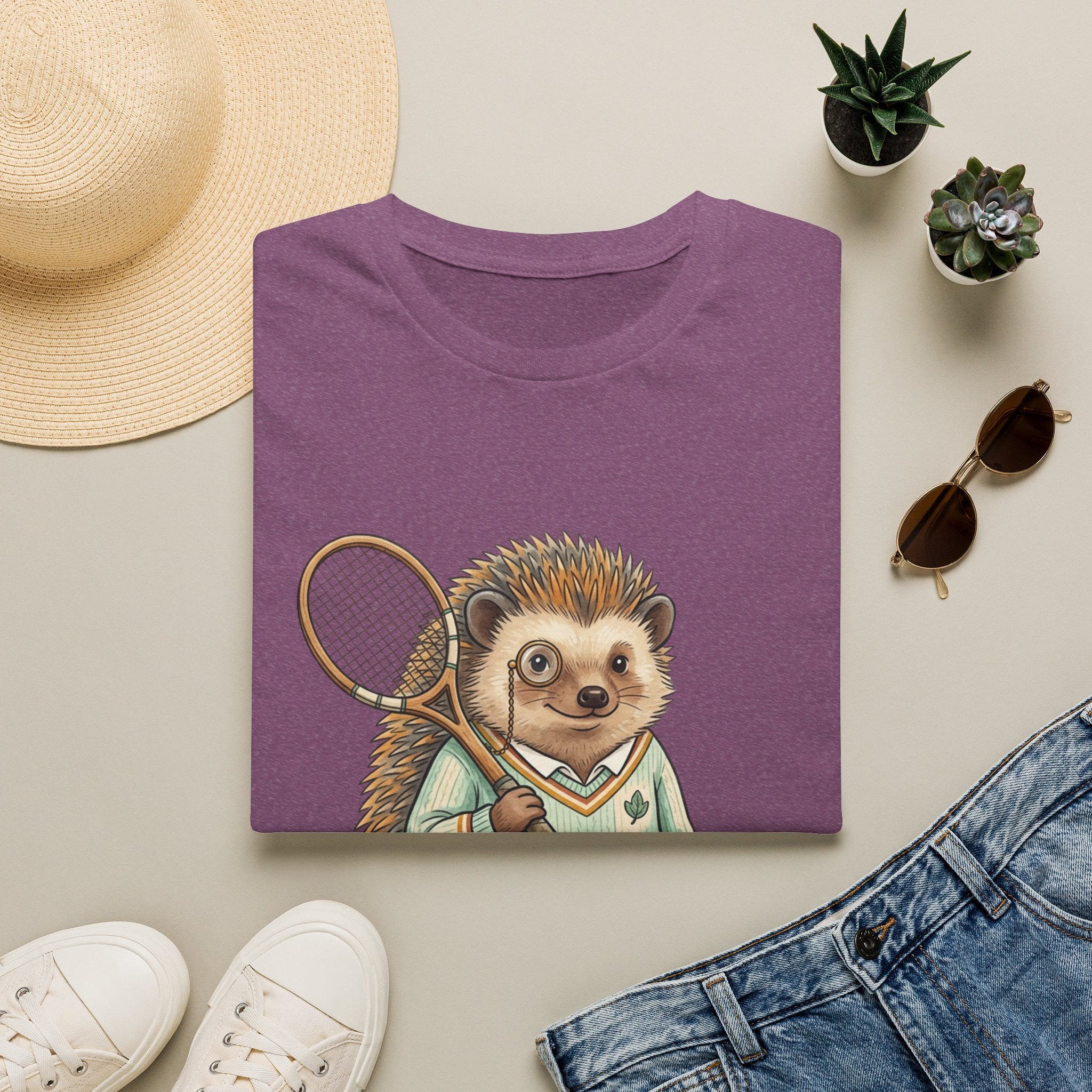 Hedgehog Tennis Player T-Shirt – Cute Animal Sports Graphic Tee
