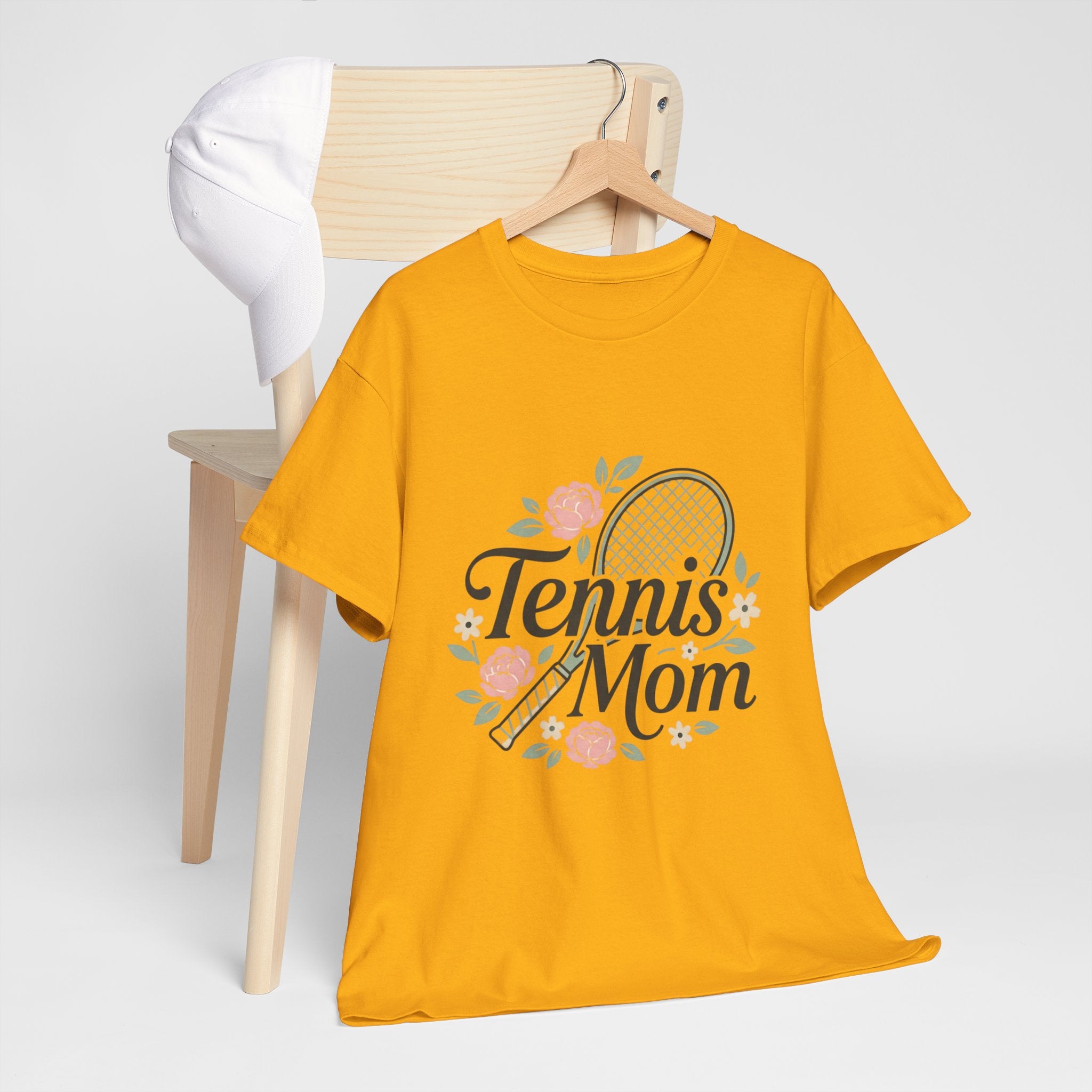 Tennis Mom T‑Shirt — Floral Tennis Racket Tee for Proud Sports Moms
