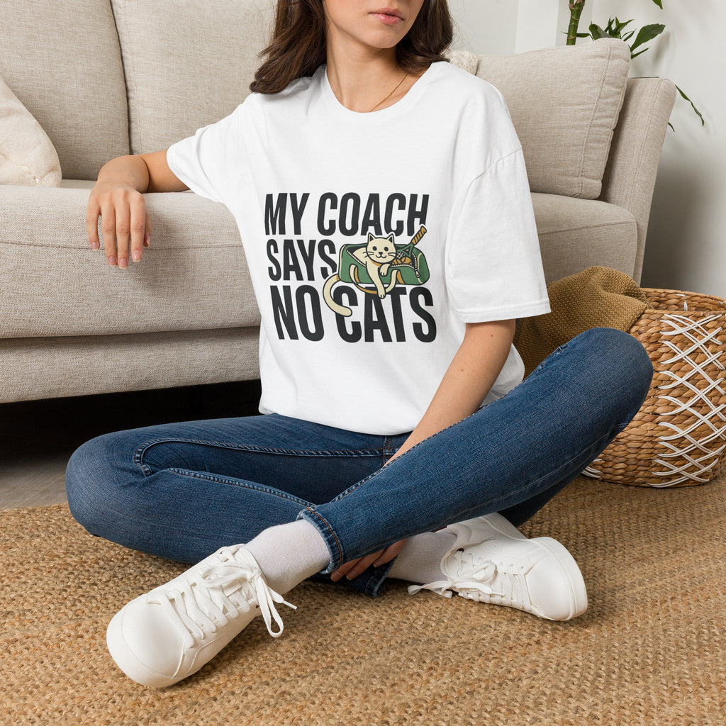 My Coach Says No Cats Funny Cat T-Shirt