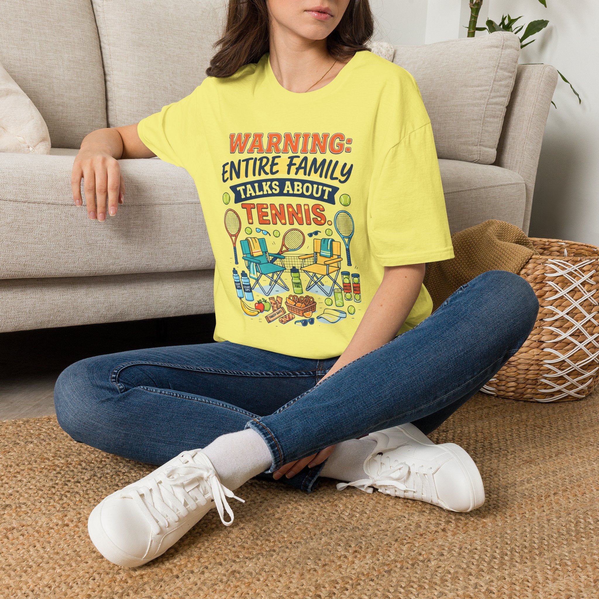 Warning: Entire Family Talks About Tennis T‑Shirt