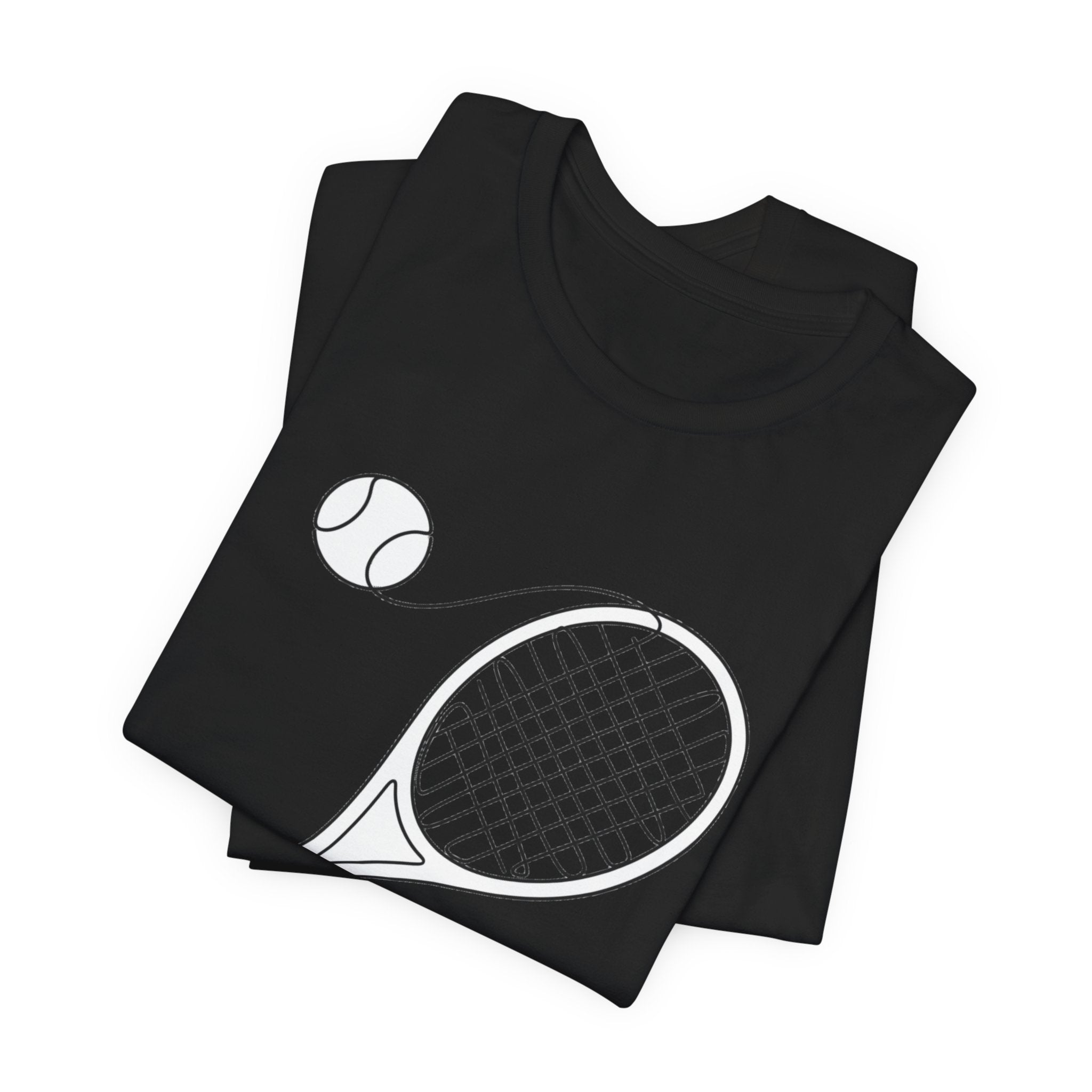Tennis Racket & Ball Graphic Tee – Minimal Sports T‑Shirt for Players & Fans