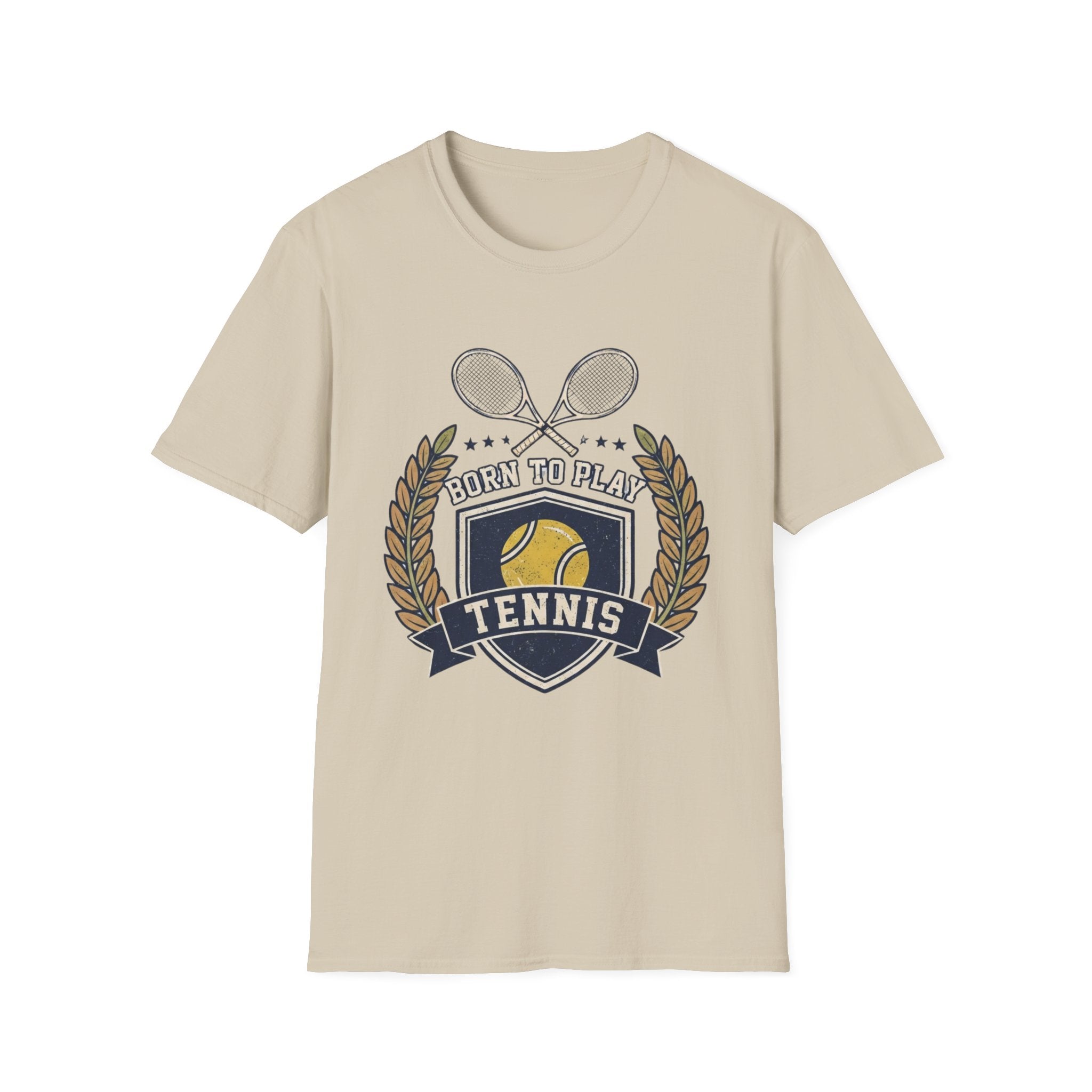 Tennis T‑Shirt — "Born to Play" Vintage Tennis Crest Tee