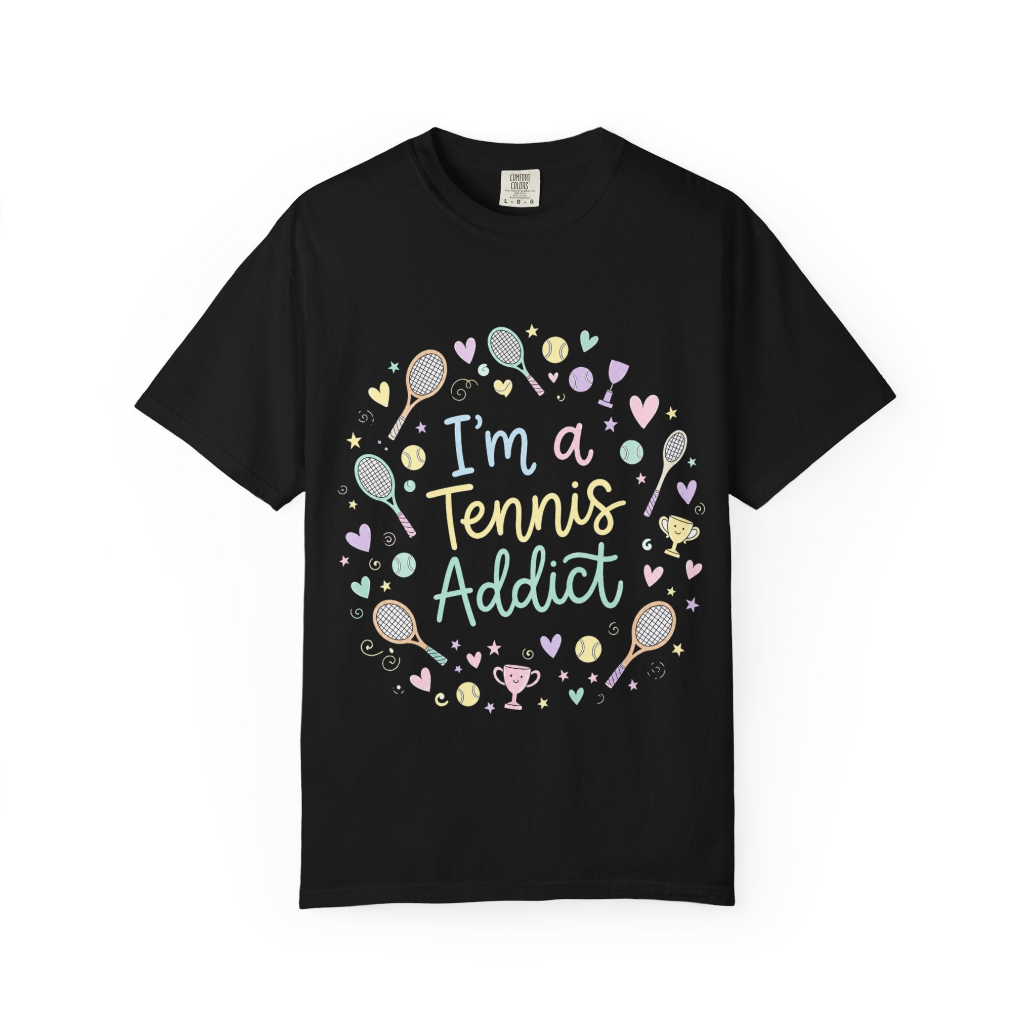 I'm a Tennis Addict T‑Shirt — Cute Pastel Tennis Graphic Tee for Players & Fans