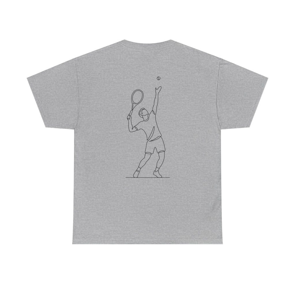 Tennis Serve Line Art Tee — Minimalist Tennis T-Shirt