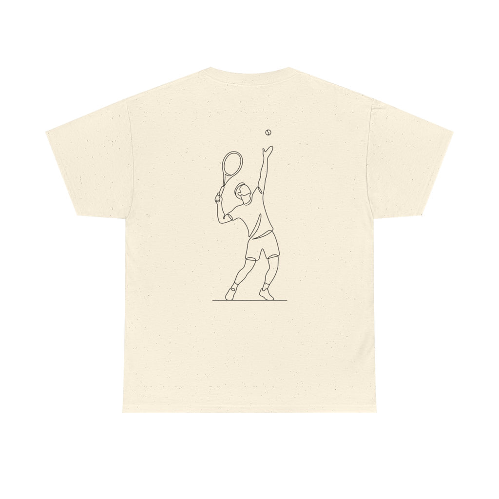 Tennis Serve Line Art Tee — Minimalist Tennis T-Shirt